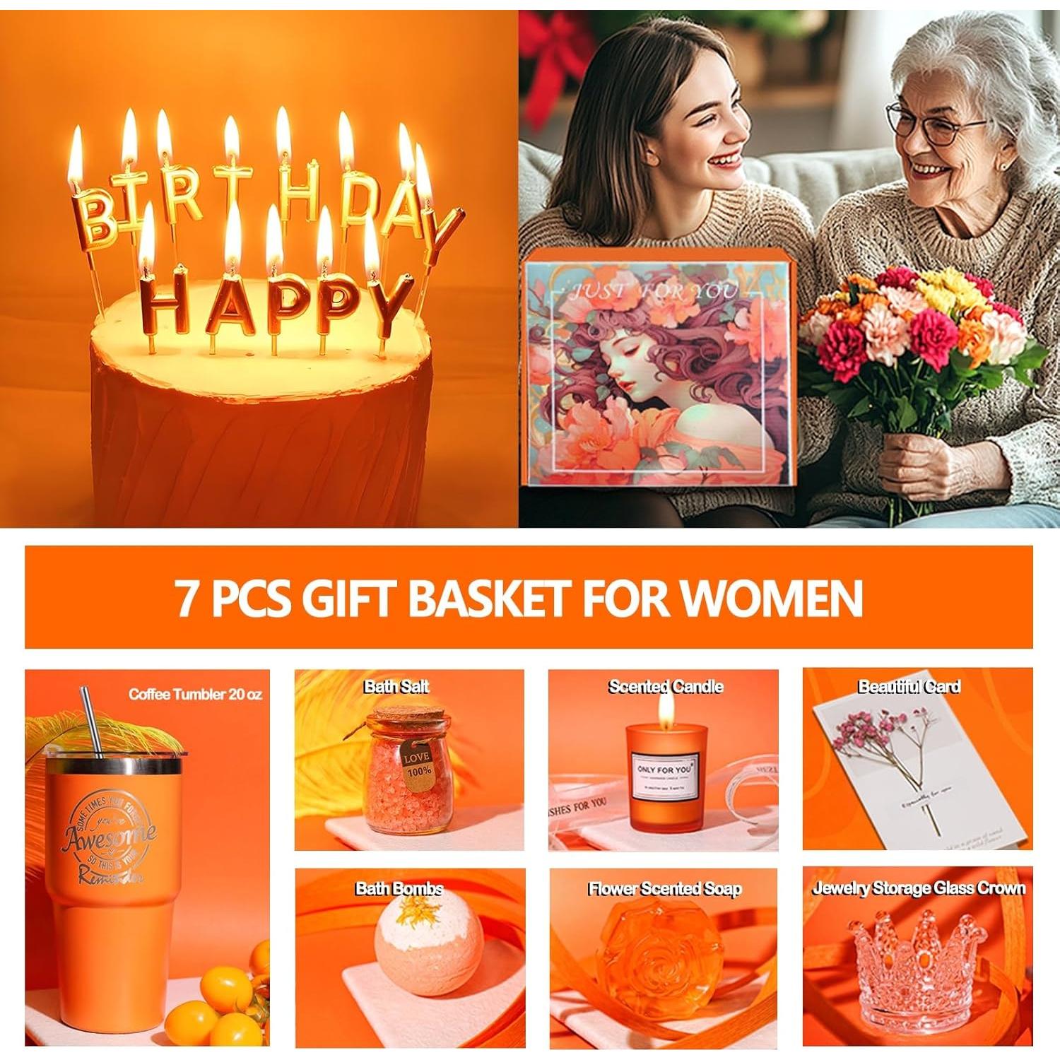 Set de Regalo de Cuidado Personal EOMEOH con Taza Naranja 7 Piezas