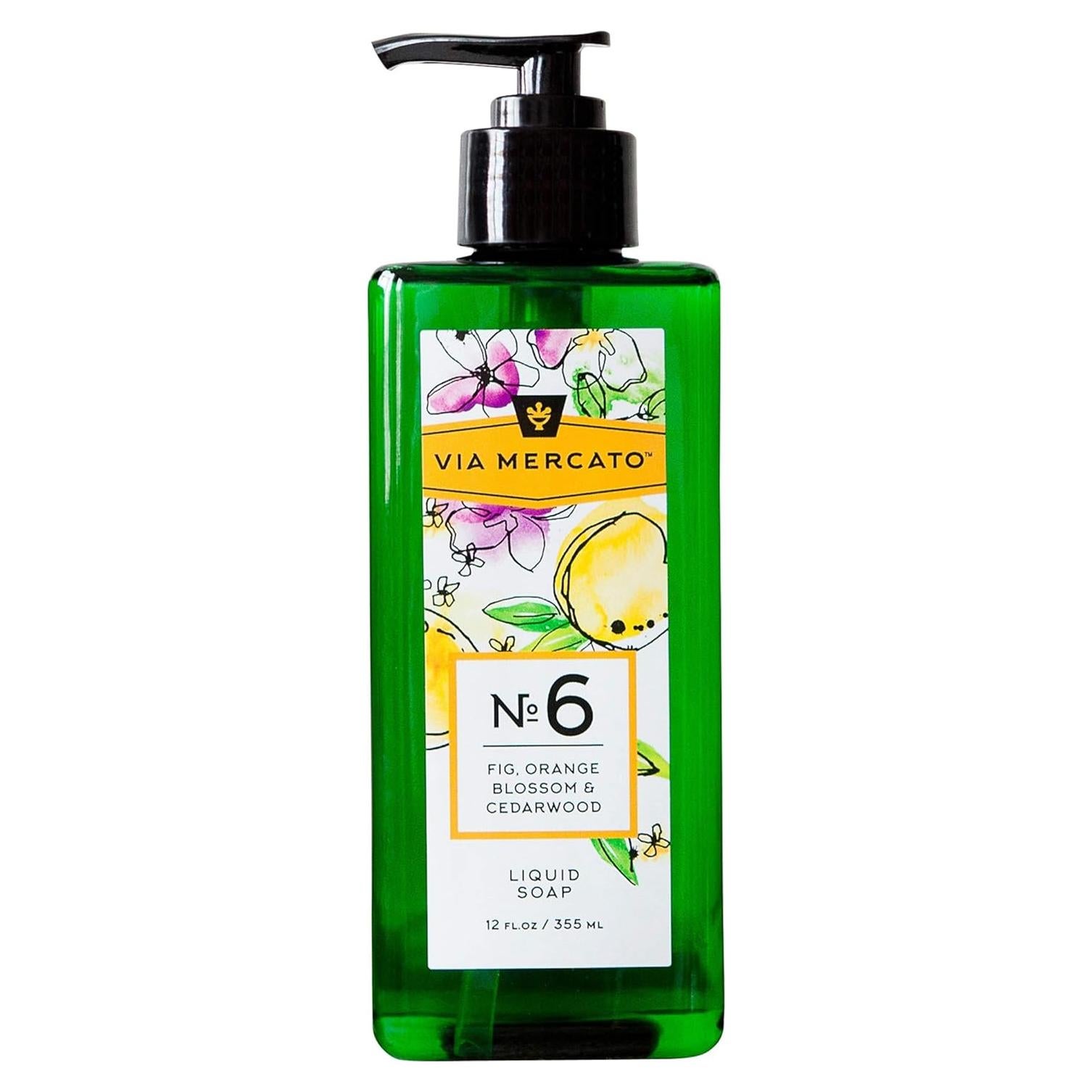 Jabón Líquido Via Mercato 355 ml - Higo, Flor de Naranjo, Cedro