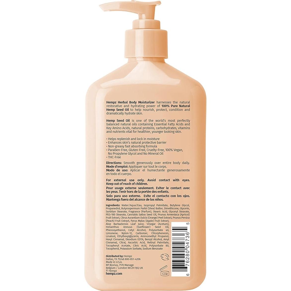 Hidratante Diario Hempz Albaricoque y Clementina 500ml