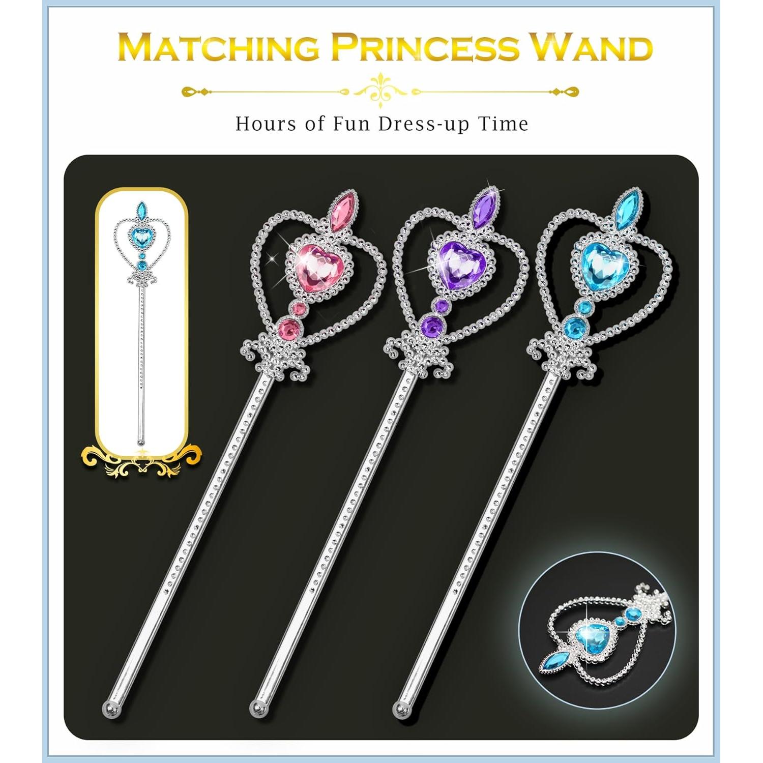 Conjunto de Disfraz de Princesa BIBUTY con Tiara y Varita