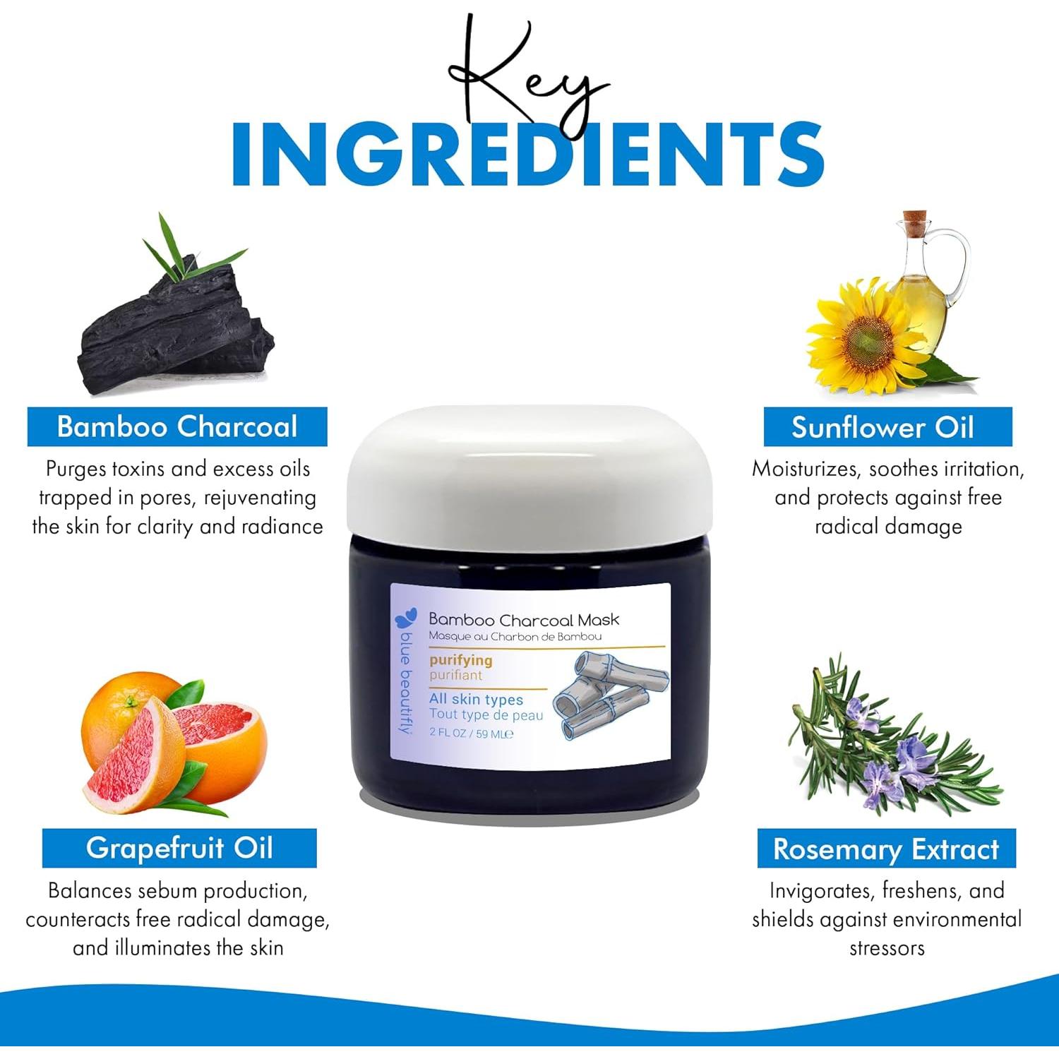 Mascarilla Facial de Carbón Activado Blue Beautifly 59 ml