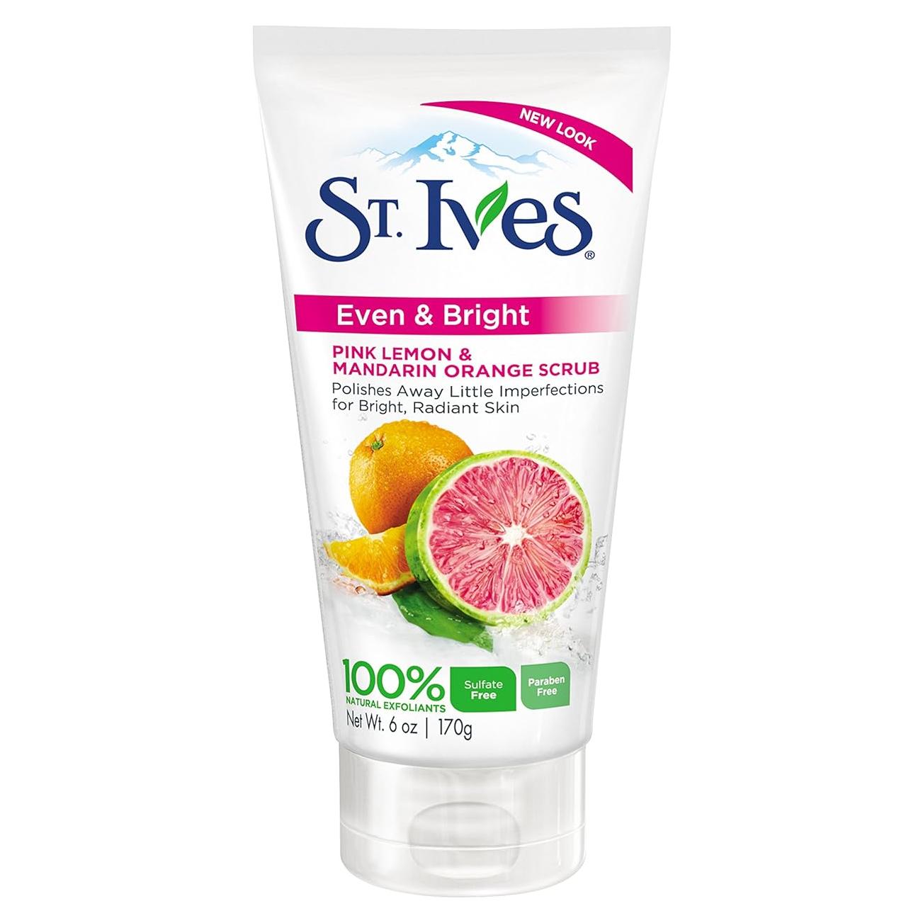 Exfoliante Facial St Ives Even and Bright 170 g - Limón Rosa y Naranja Mandarina