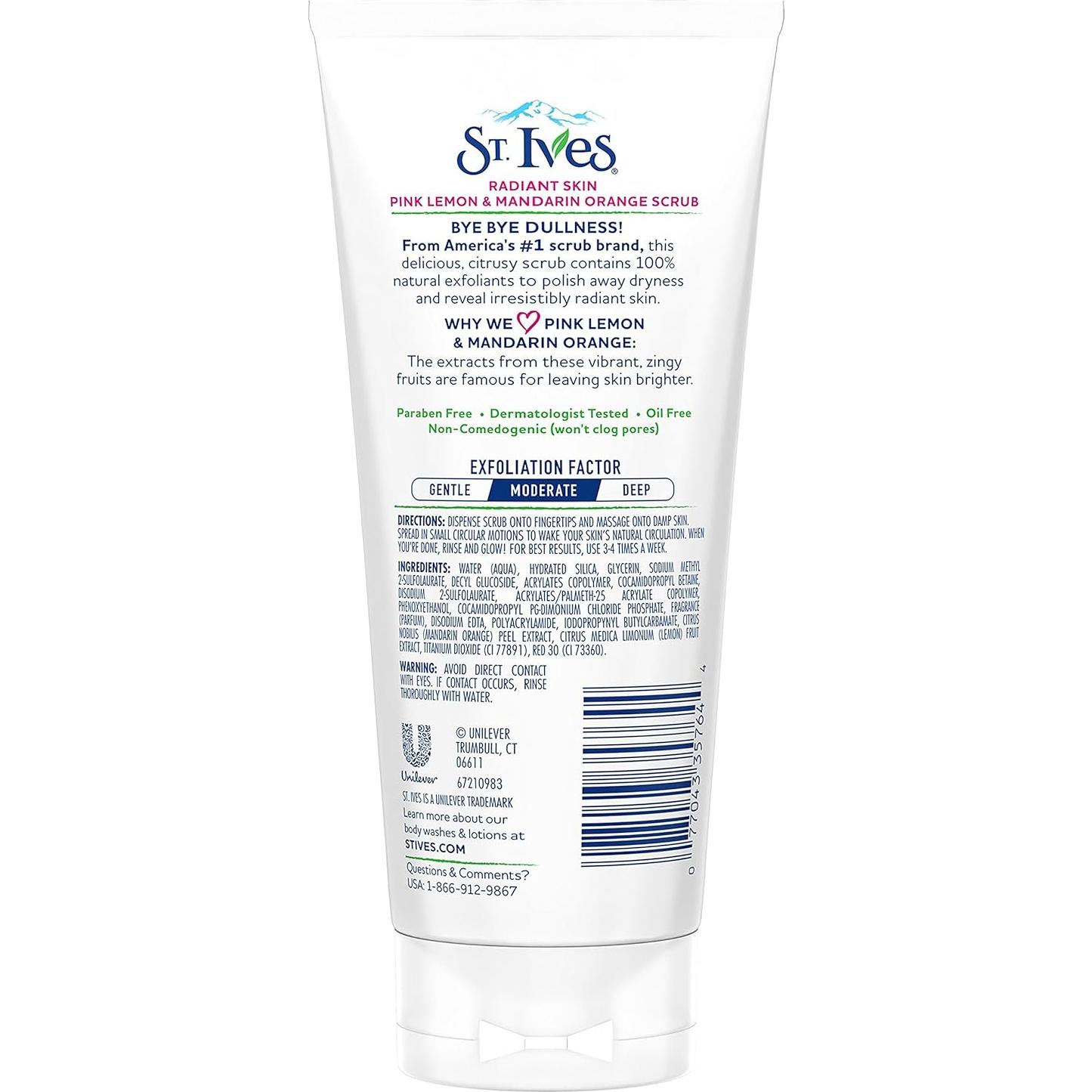 Exfoliante Facial St. Ives Limón Rosa y Mandarina 170 g