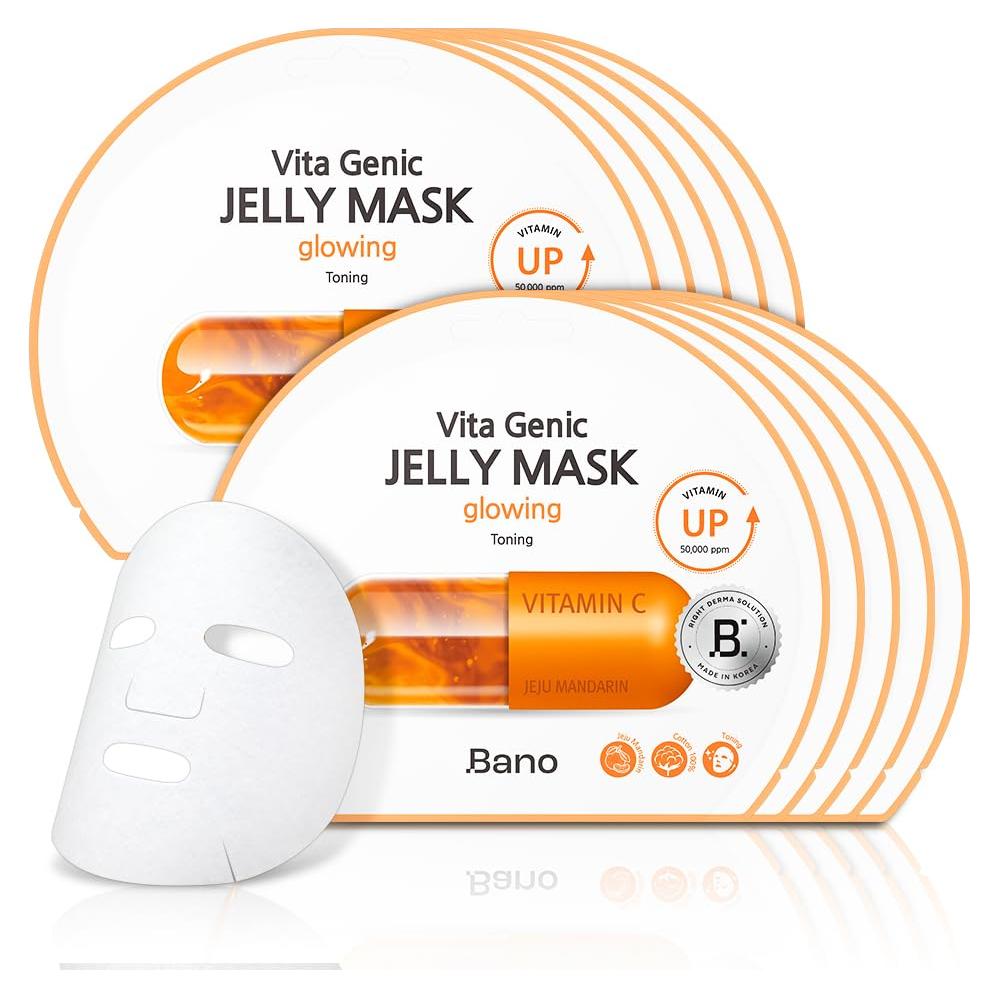 Mascarilla Facial Gelatina BANO 10 Unidades Hidratante Piel Sensible