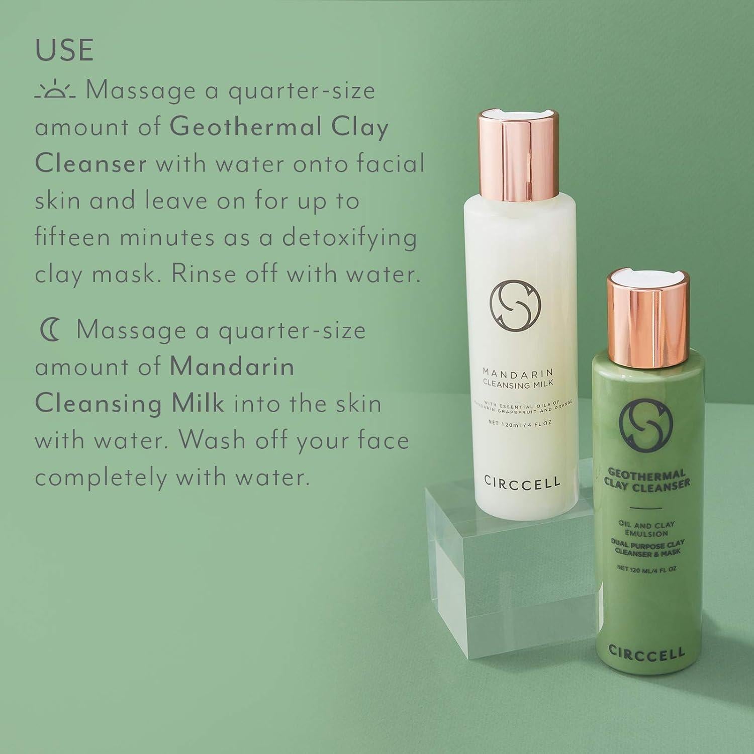 Conjunto de Ritual de Limpieza Día y Noche Circcell - Limpiador de Arcilla y Leche de Mandarina