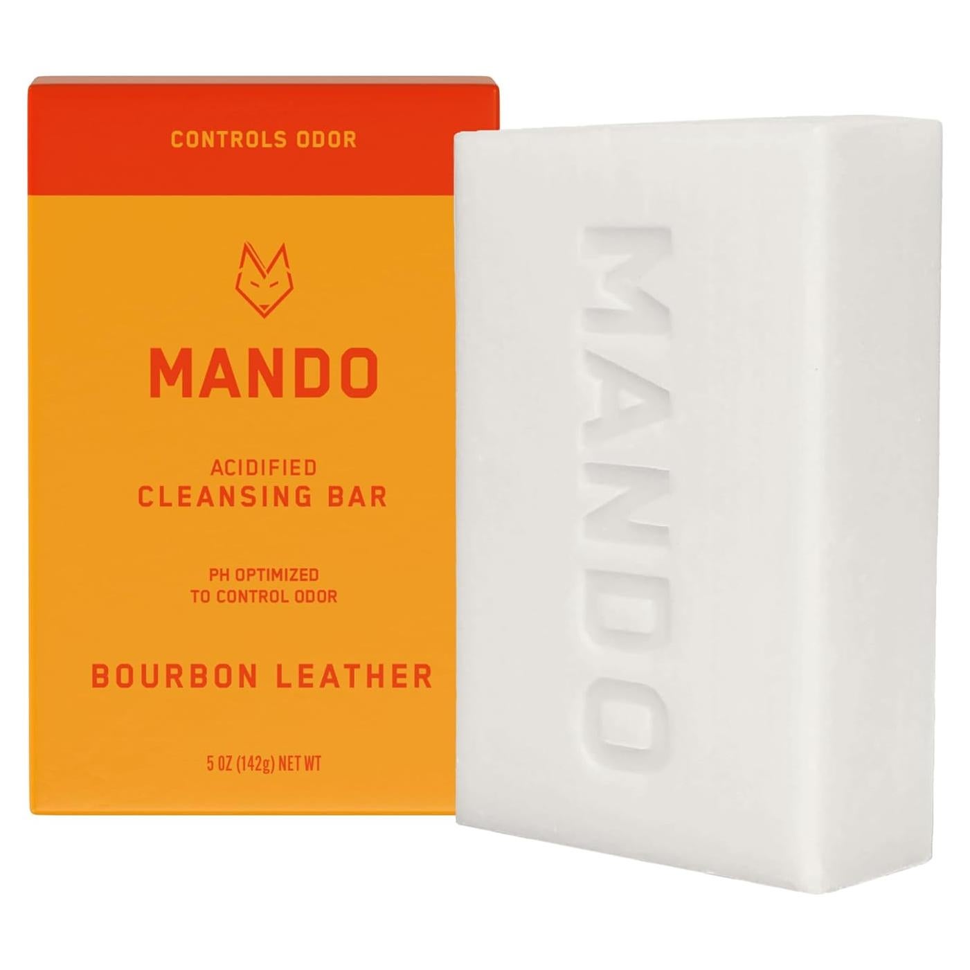 Barra de Limpieza Acidificada Mando 240g - Control Olores 24h Cuero Bourbon