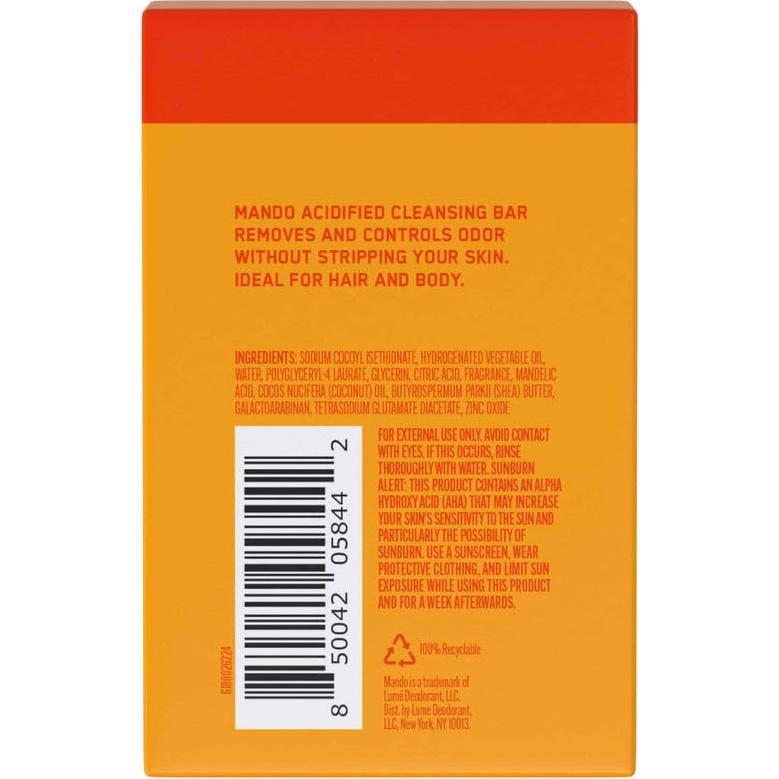 Barra de Limpieza Acidificada Mando 240g - Control Olores 24h Cuero Bourbon