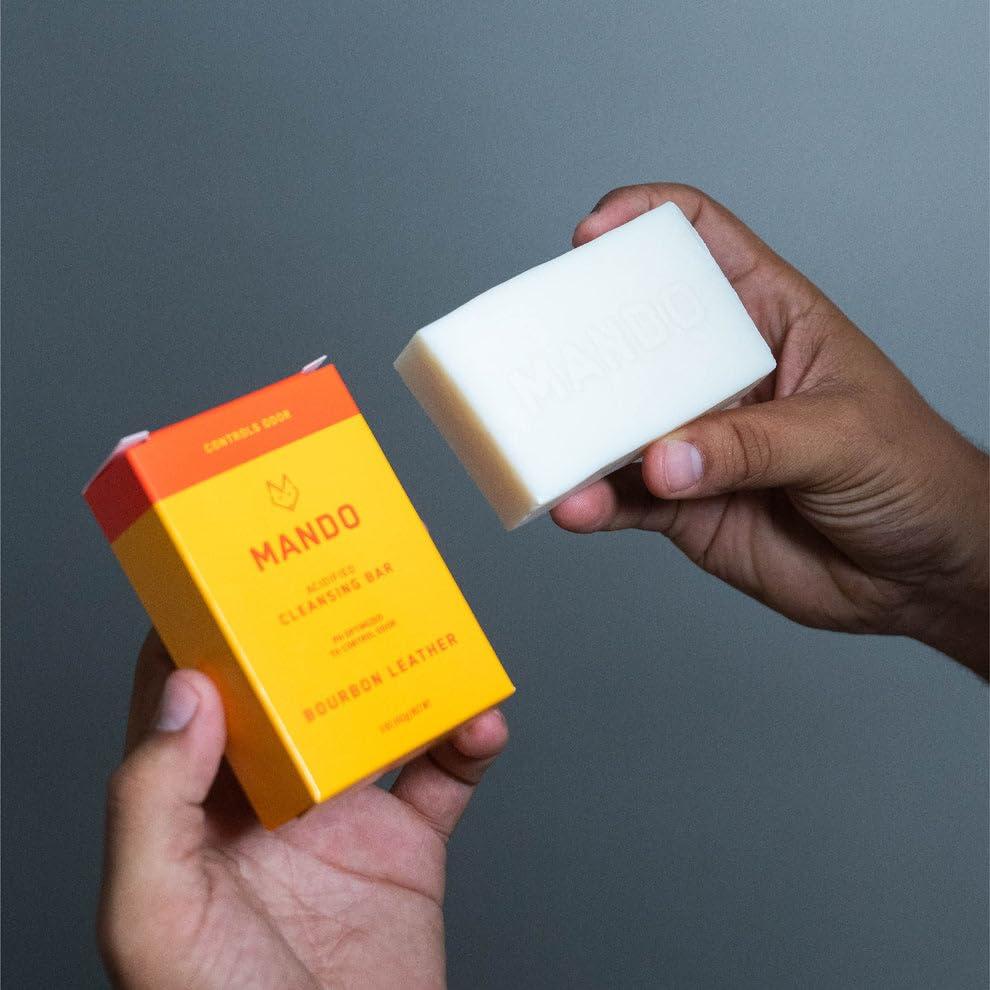 Barra de Limpieza Acidificada Mando 240g - Control Olores 24h Cuero Bourbon