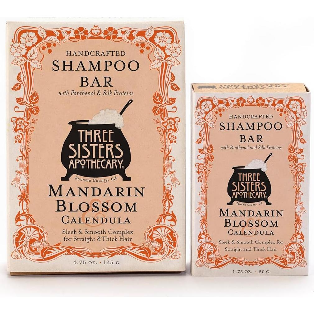 Barra de Champú Sólida Three Sisters 134g Mandarina y Caléndula