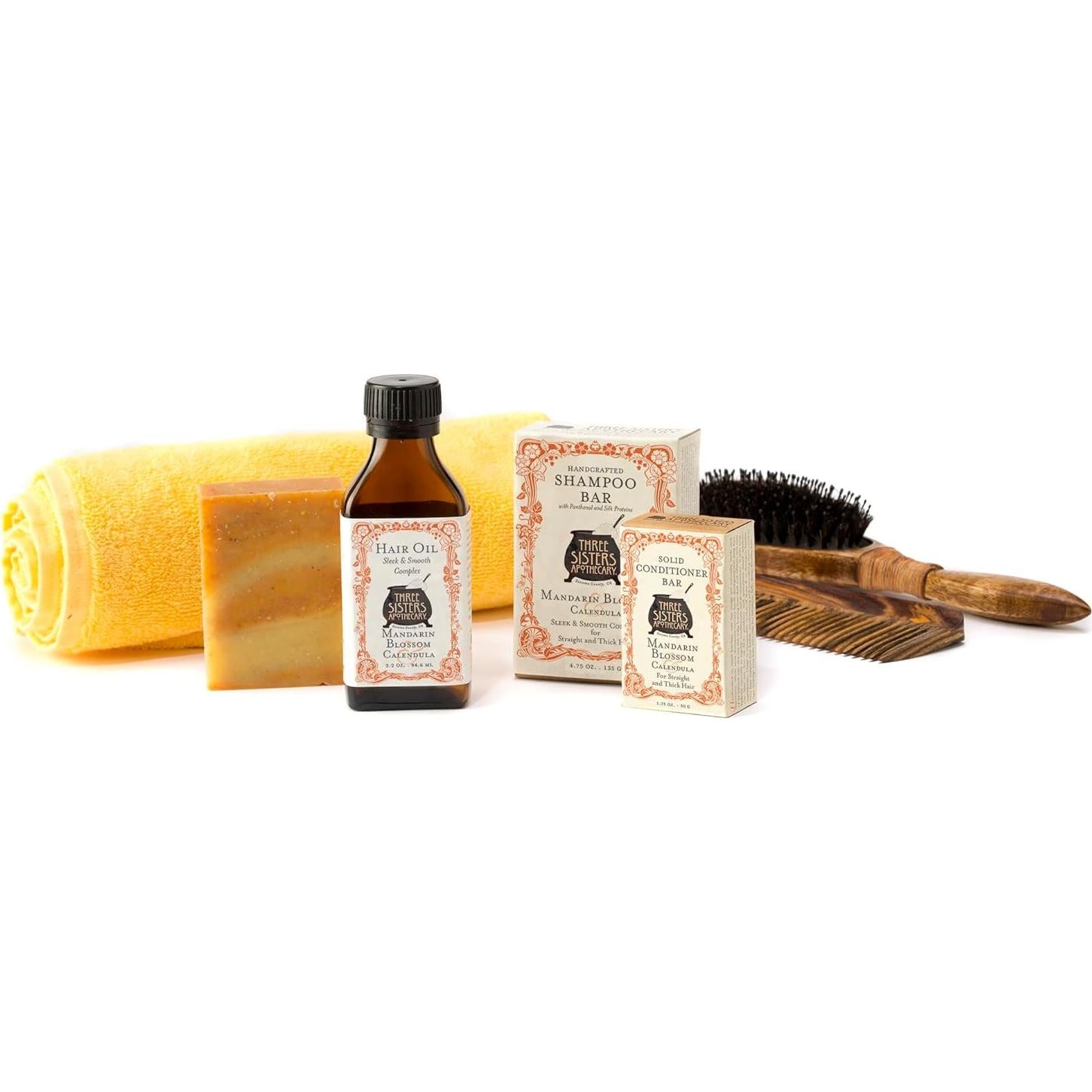 Barra de Champú Sólida Three Sisters 134g Mandarina y Caléndula