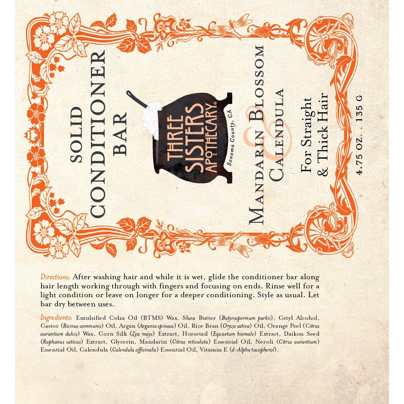 Acondicionador Sólido Apoteca Tres Hermanas 134 g - Flor de Mandarina y Caléndula