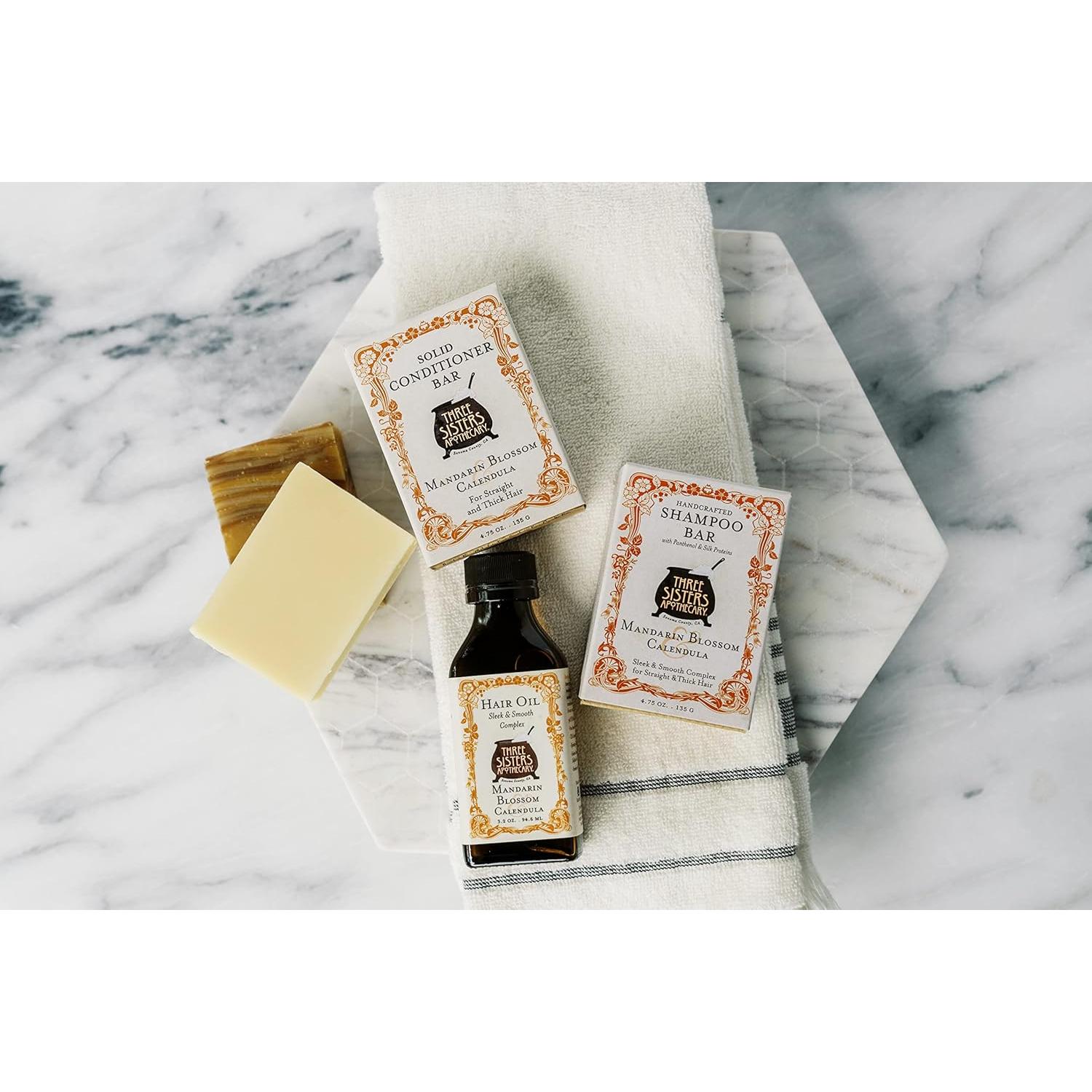 Acondicionador Sólido Apoteca Tres Hermanas 134 g - Flor de Mandarina y Caléndula