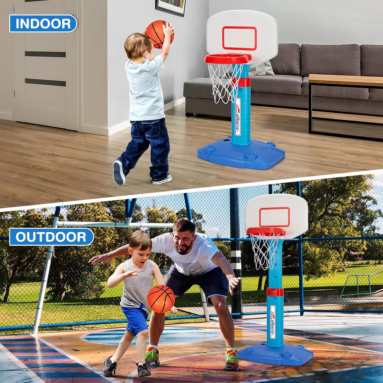 Aro de Baloncesto Mini LACCHOUFEE Ajustable para Niños - Azul