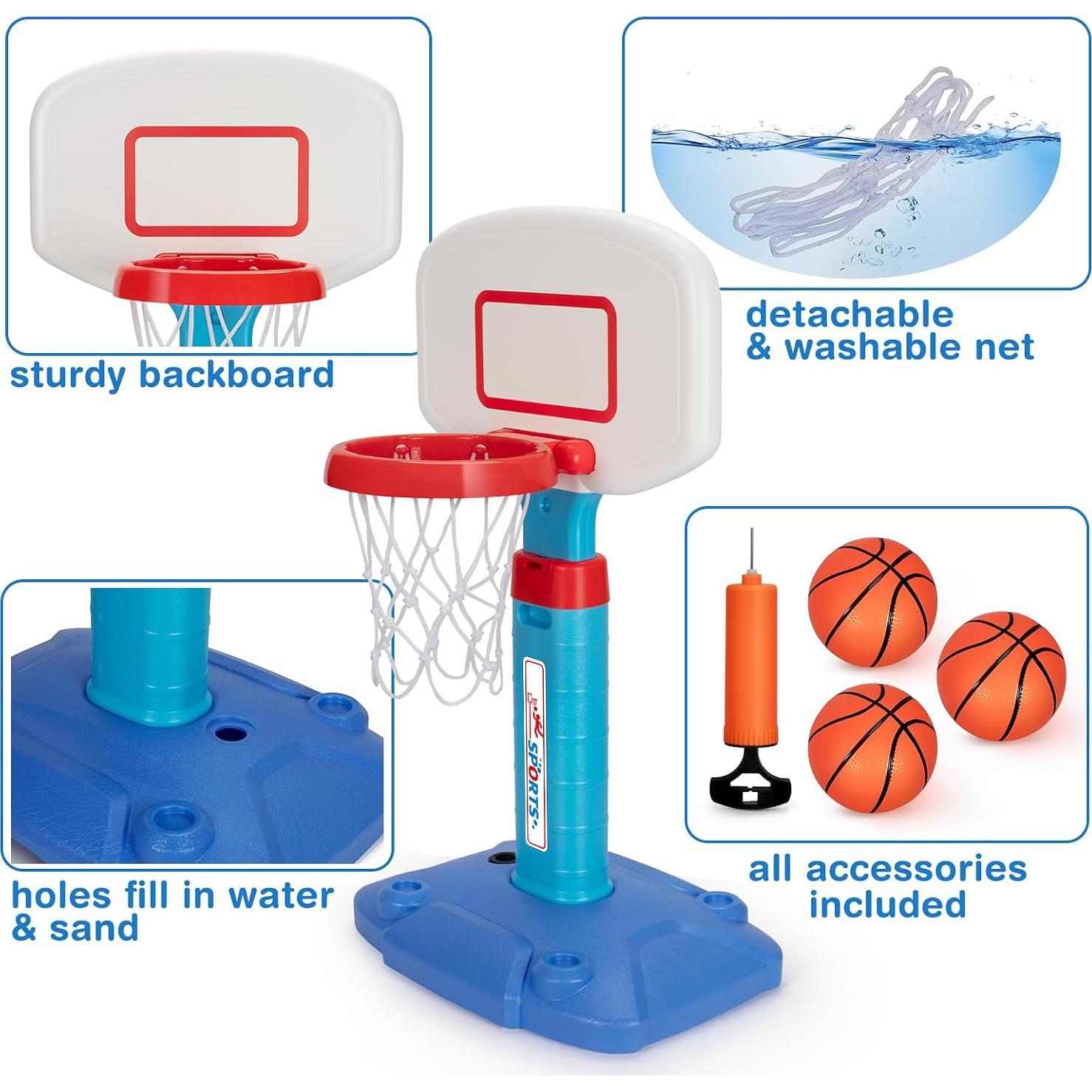 Aro de Baloncesto Mini LACCHOUFEE Ajustable para Niños - Azul
