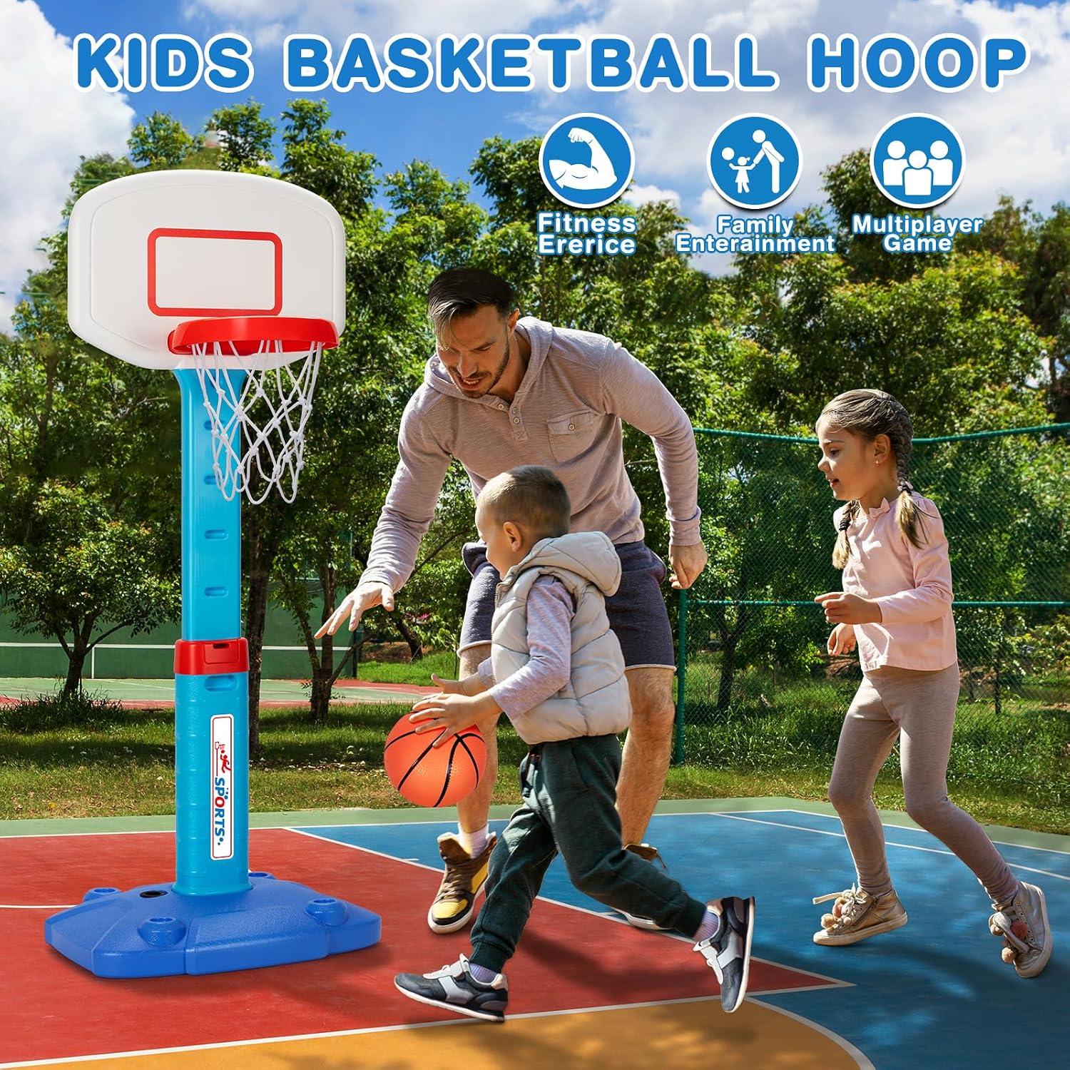 Aro de Baloncesto Mini LACCHOUFEE Ajustable para Niños - Azul
