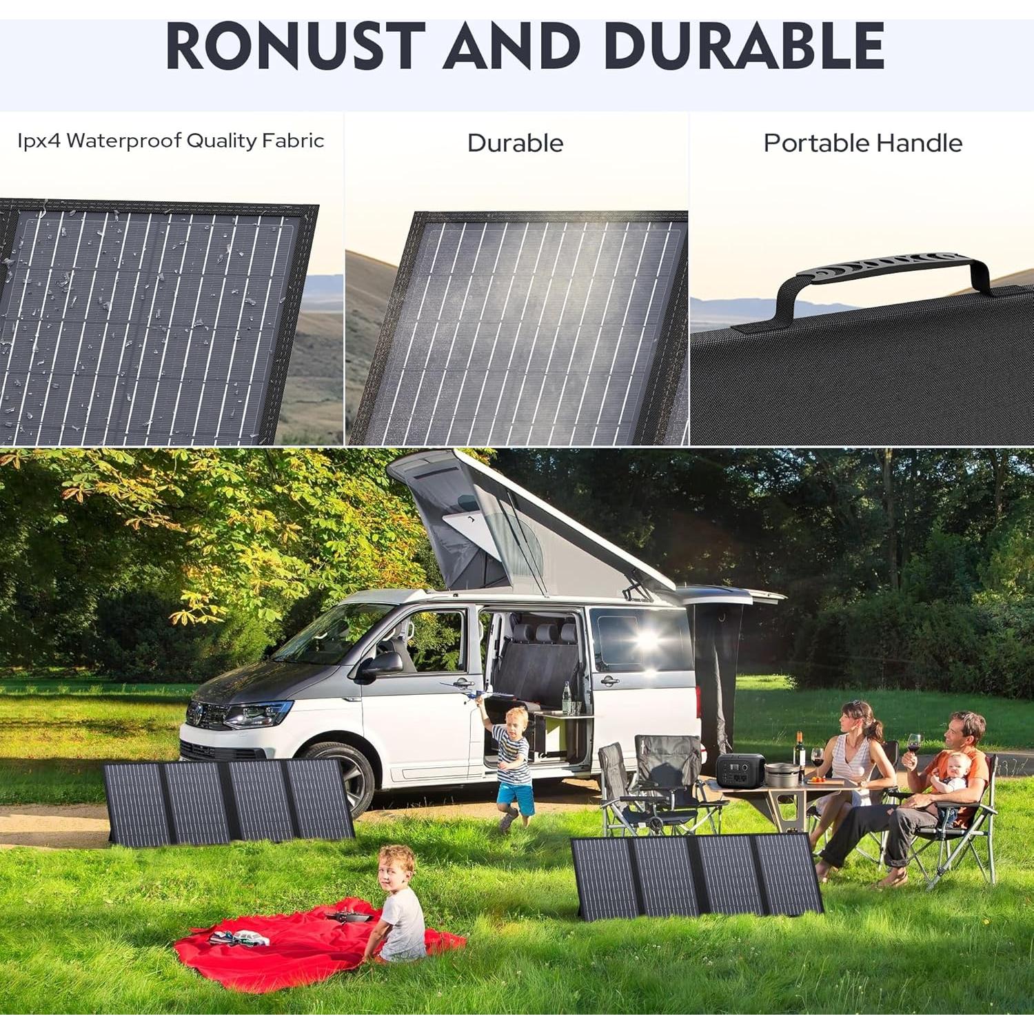 Cargador Solar Plegable EnginStar 60W DC 18V para Generadores