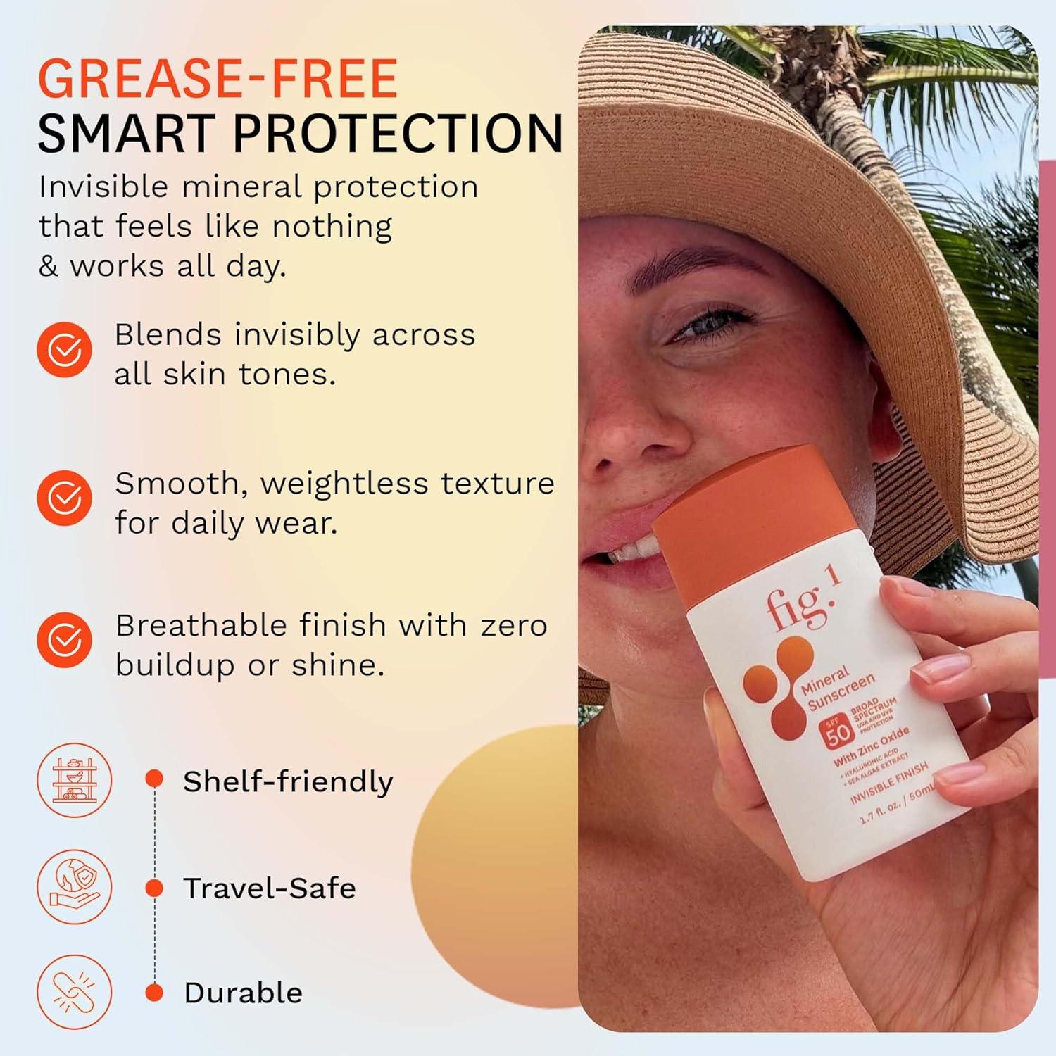 Protector Solar Facial Fig.1 SPF 50 - Óxido de Zinc Hidratante 48g