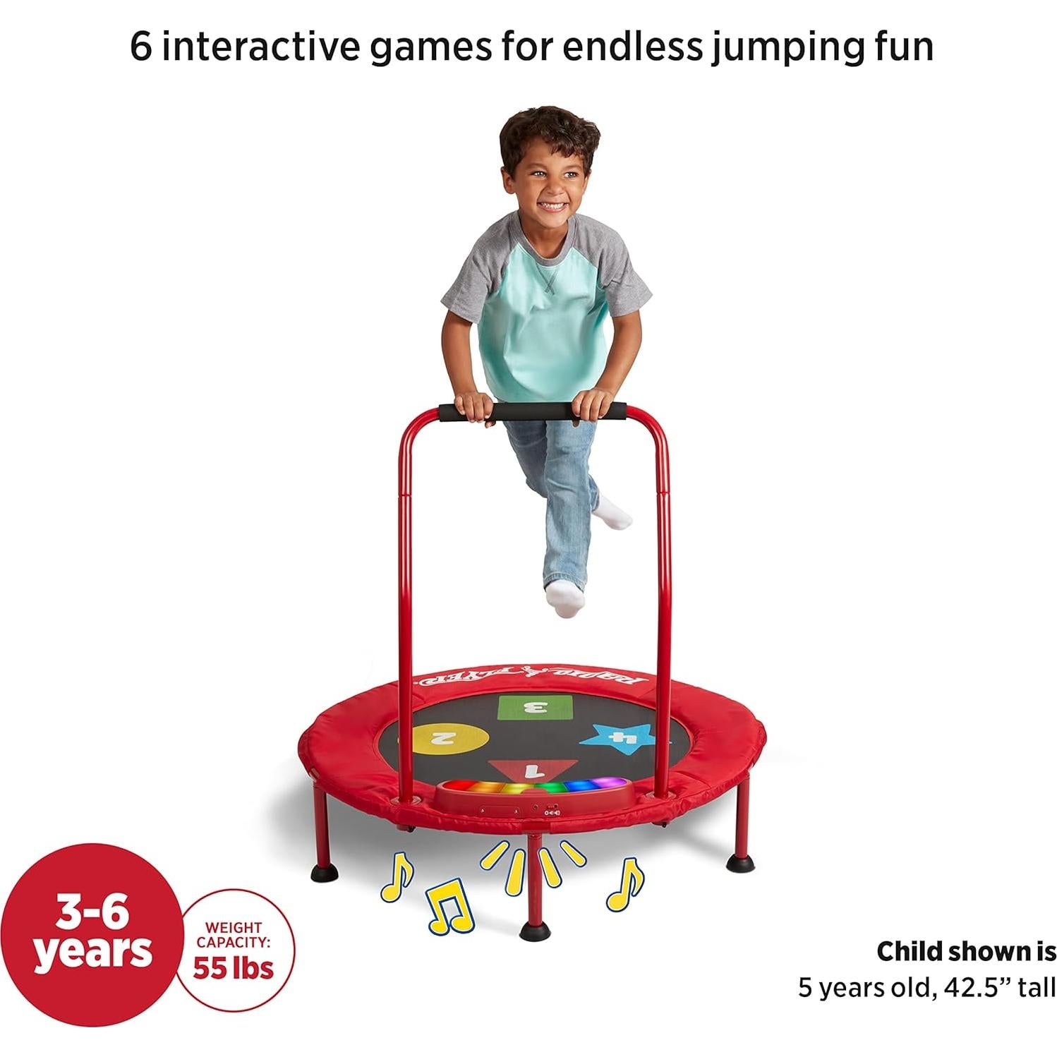 Trampolín Radio Flyer Game Time con Luces y Sonidos