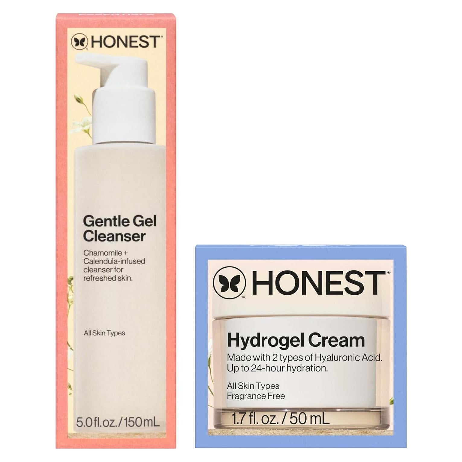 Paquete de Limpiador Facial Gel Suave + Crema Hidrogel Honest Beauty