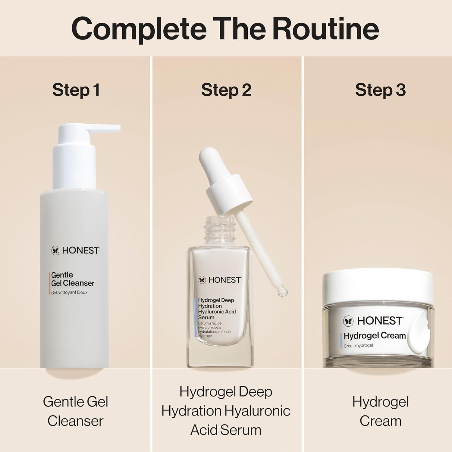 Paquete de Limpiador Facial Gel Suave + Crema Hidrogel Honest Beauty