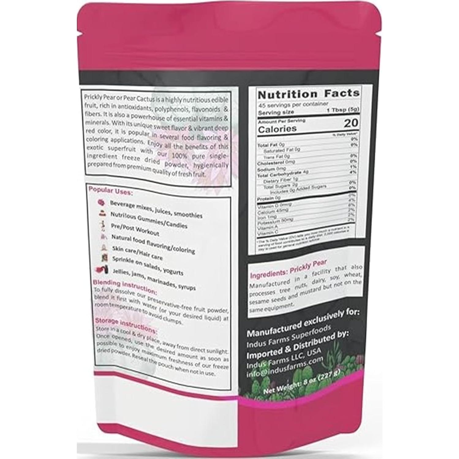 Polvo de Nopal Deshidratado Indus Farms 227g - Suplemento Natural