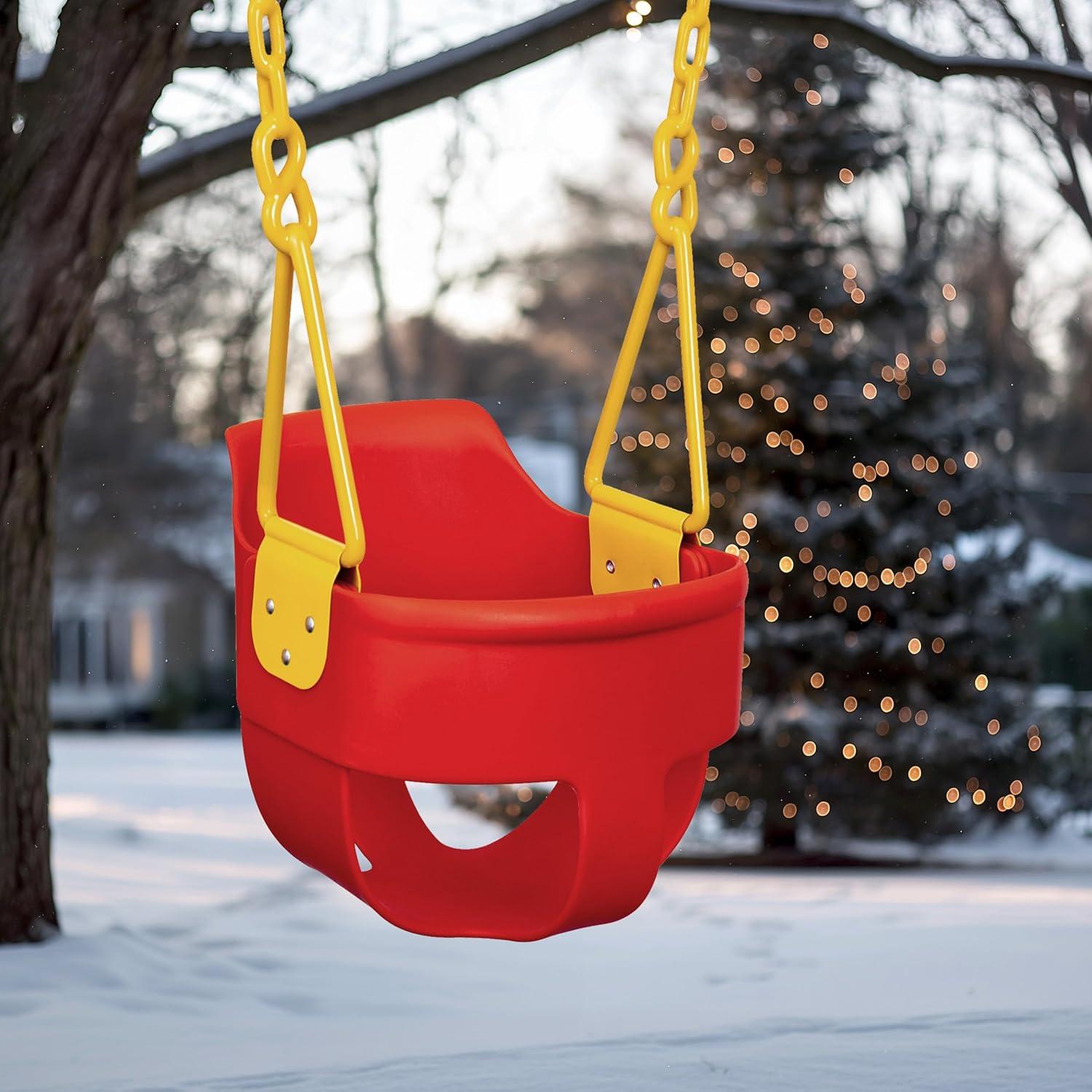 Columpio para Niños Squirrel Rojo con Respaldo Alto