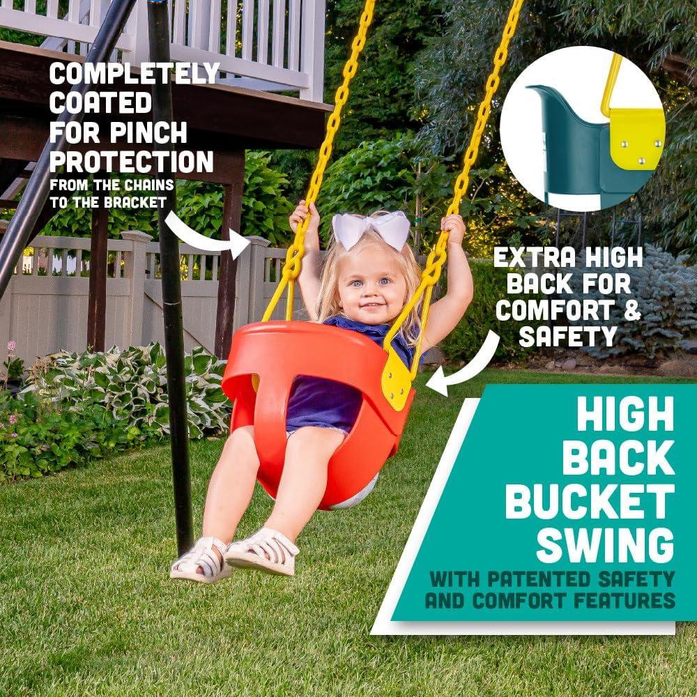 Columpio para Niños Squirrel Rojo con Respaldo Alto