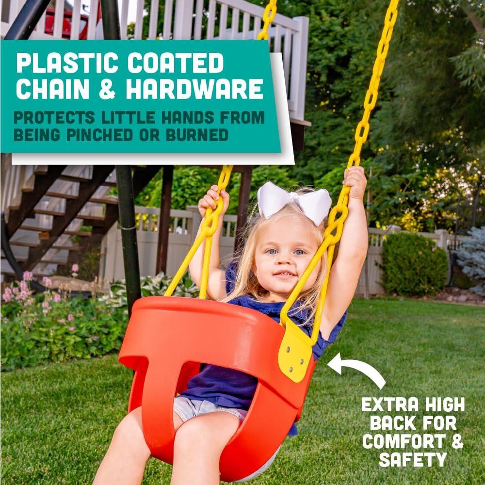 Columpio para Niños Squirrel Rojo con Respaldo Alto