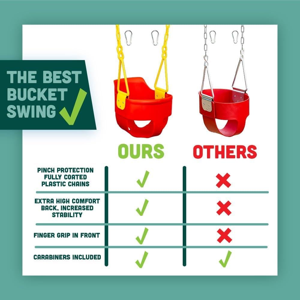 Columpio para Niños Squirrel Rojo con Respaldo Alto