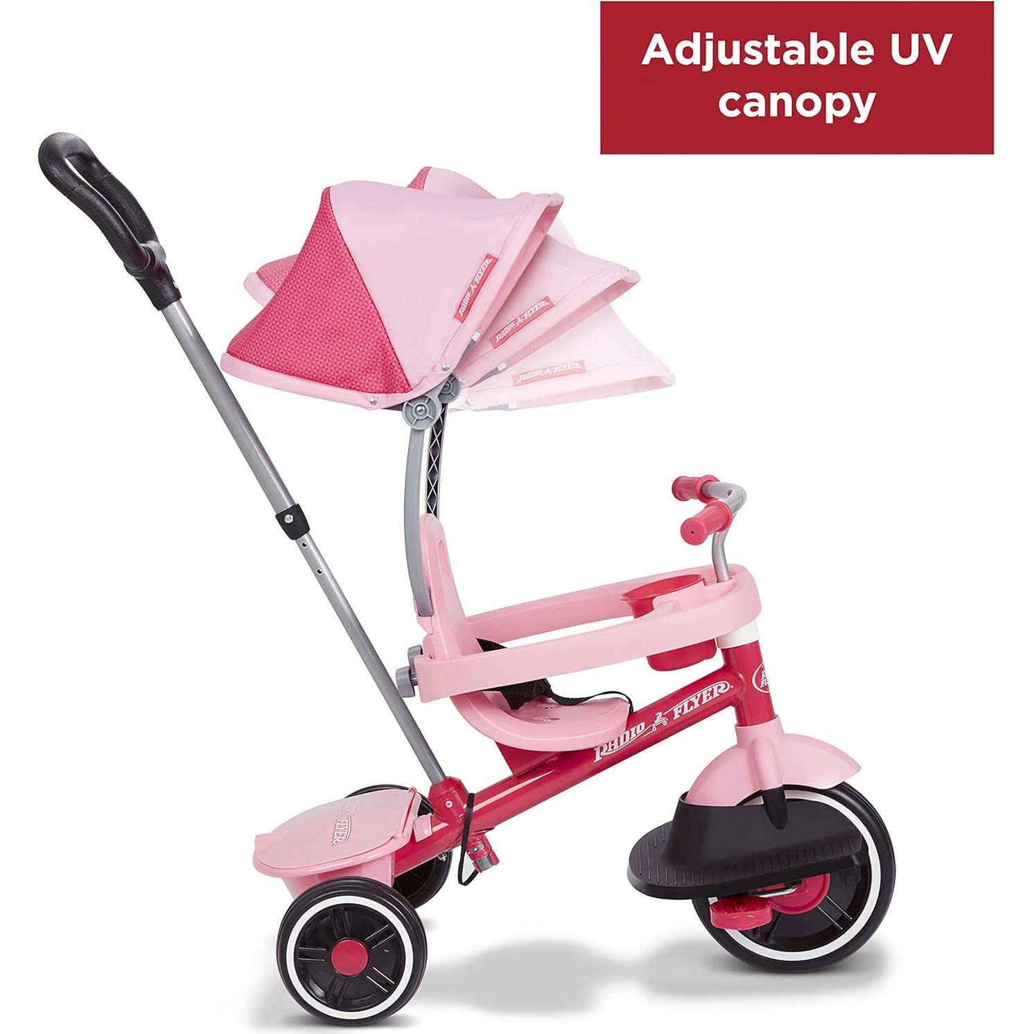 Triciclo Radio Flyer Paseo 'N Trike Rosa 4 en 1 para Niños