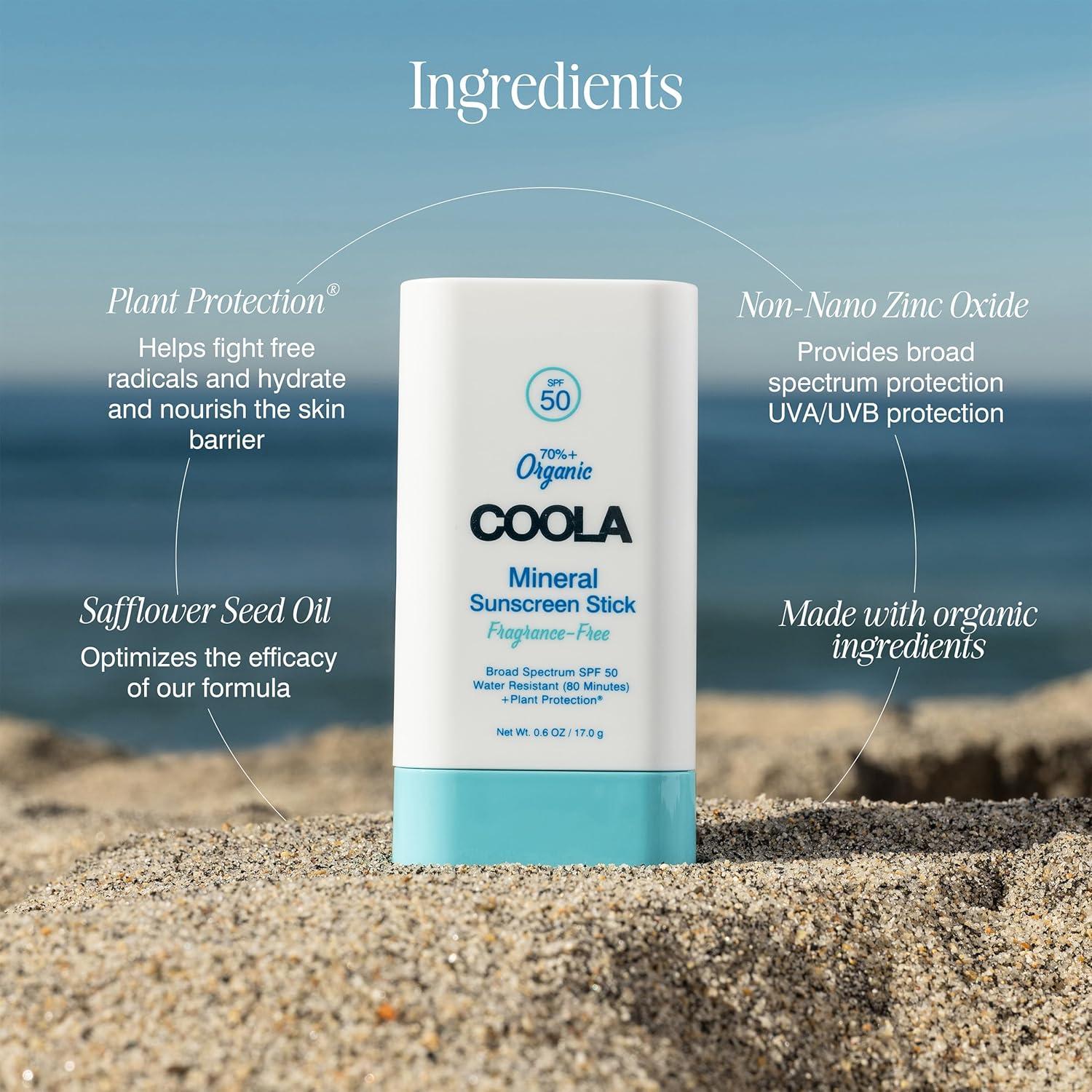 Protector Solar Mineral COOLA SPF 50 Barra 17g Vegano