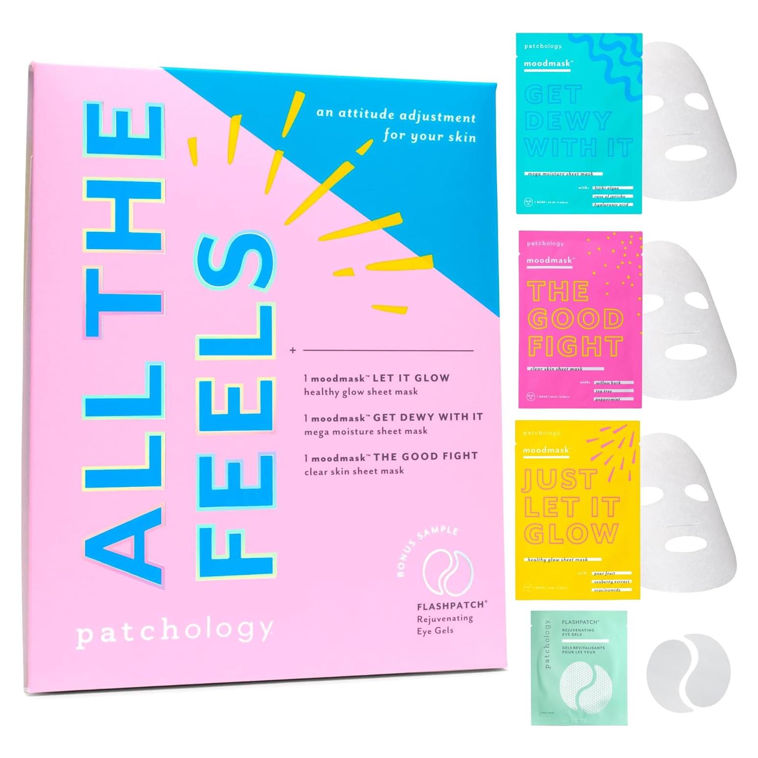 Mascarillas de Tela Patchology - Hidratantes y Revitalizantes - Juego de 3