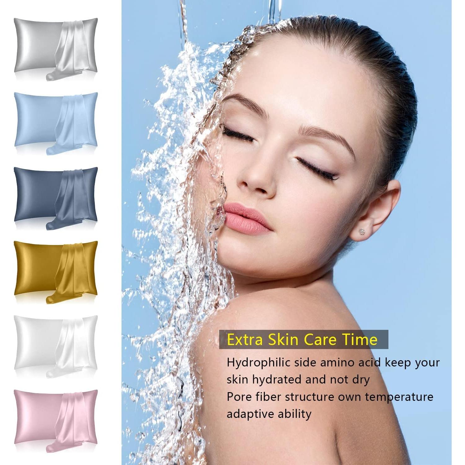 Funda de Almohada de Seda DKBslik Queen 76x51 cm Taupe