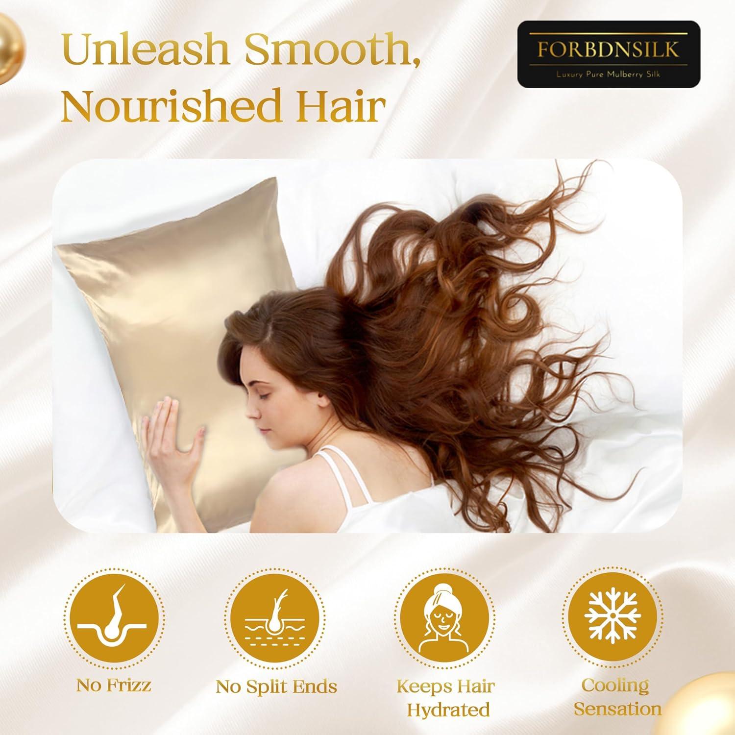 Funda de Almohada de Seda 100% Morera FORBDNSILK Rey Blanco