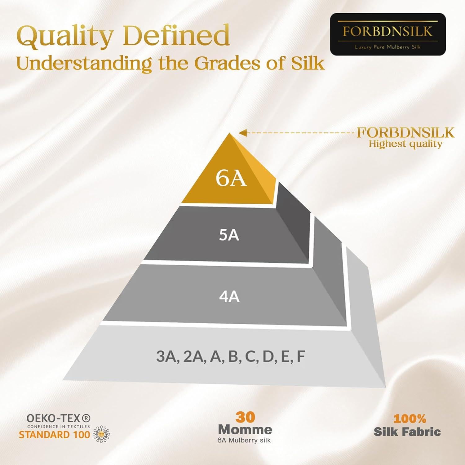 Funda de Almohada de Seda 100% Morera FORBDNSILK Rey Blanco