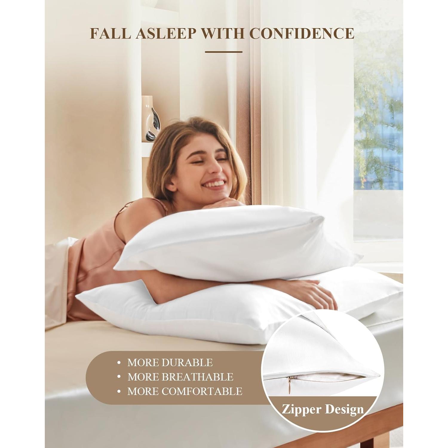 Funda de Almohada de Seda de Morera THXSILK King Blanca