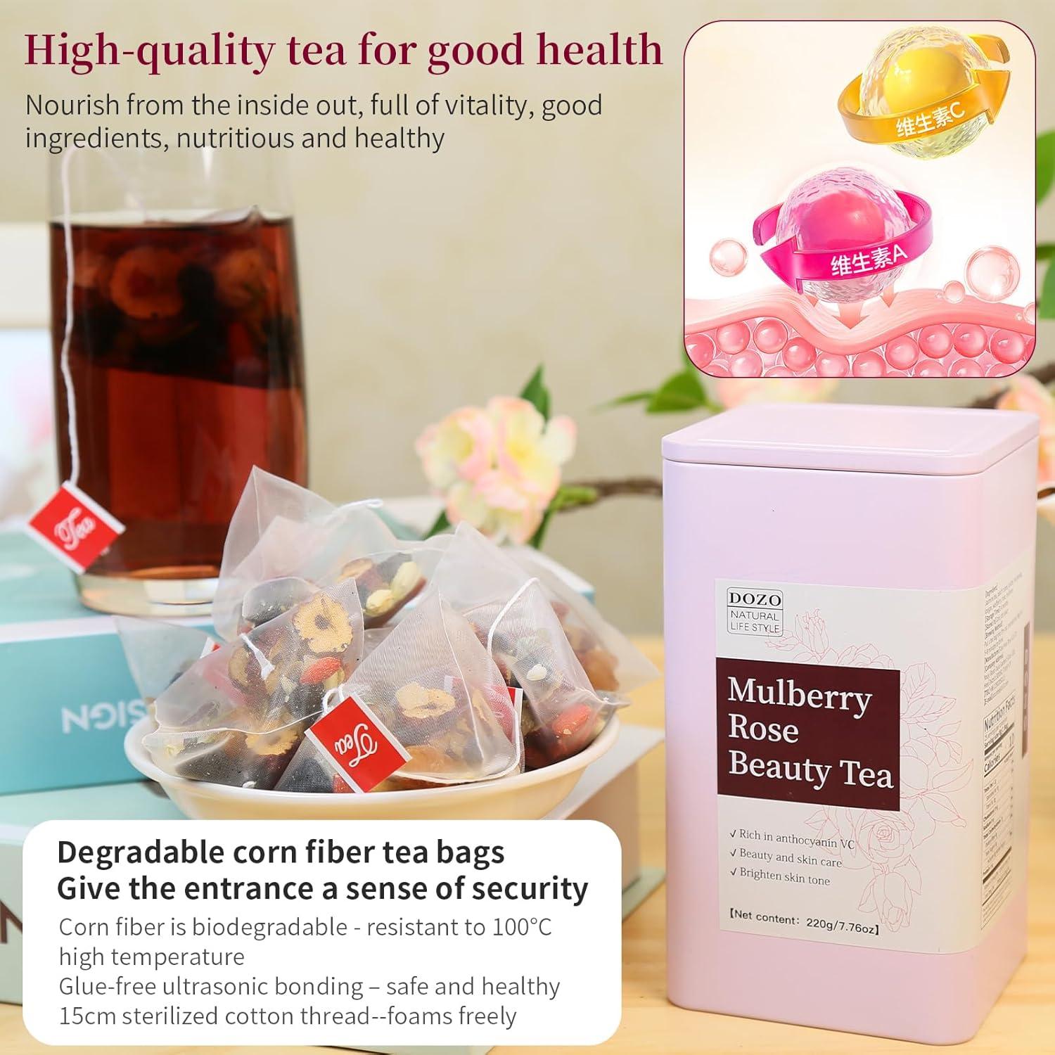 Té de Belleza de Rosa de Morera DOZO 220g - 25 Bolsitas