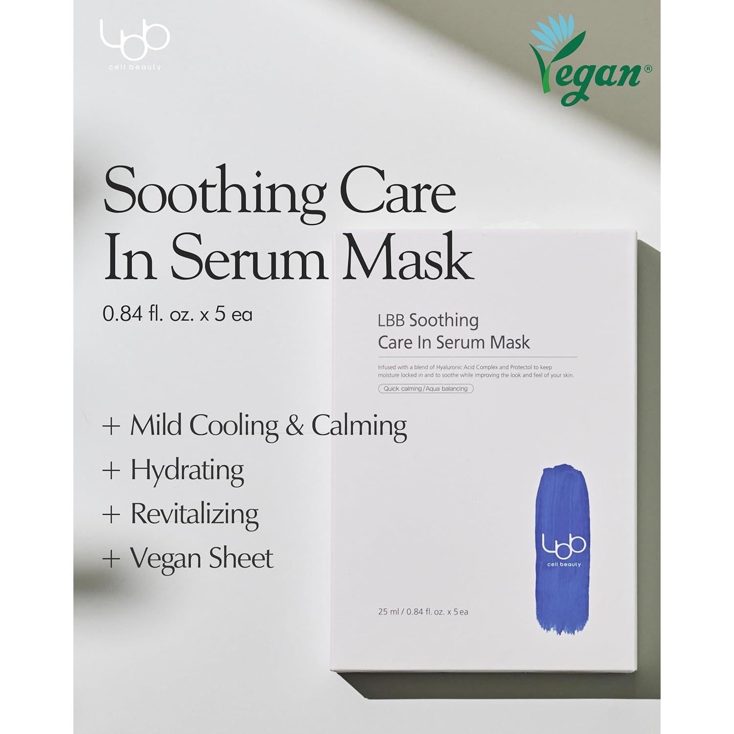 Mascarilla Facial Hipoalergénica LBB - Suero Calmante 5 Hojas