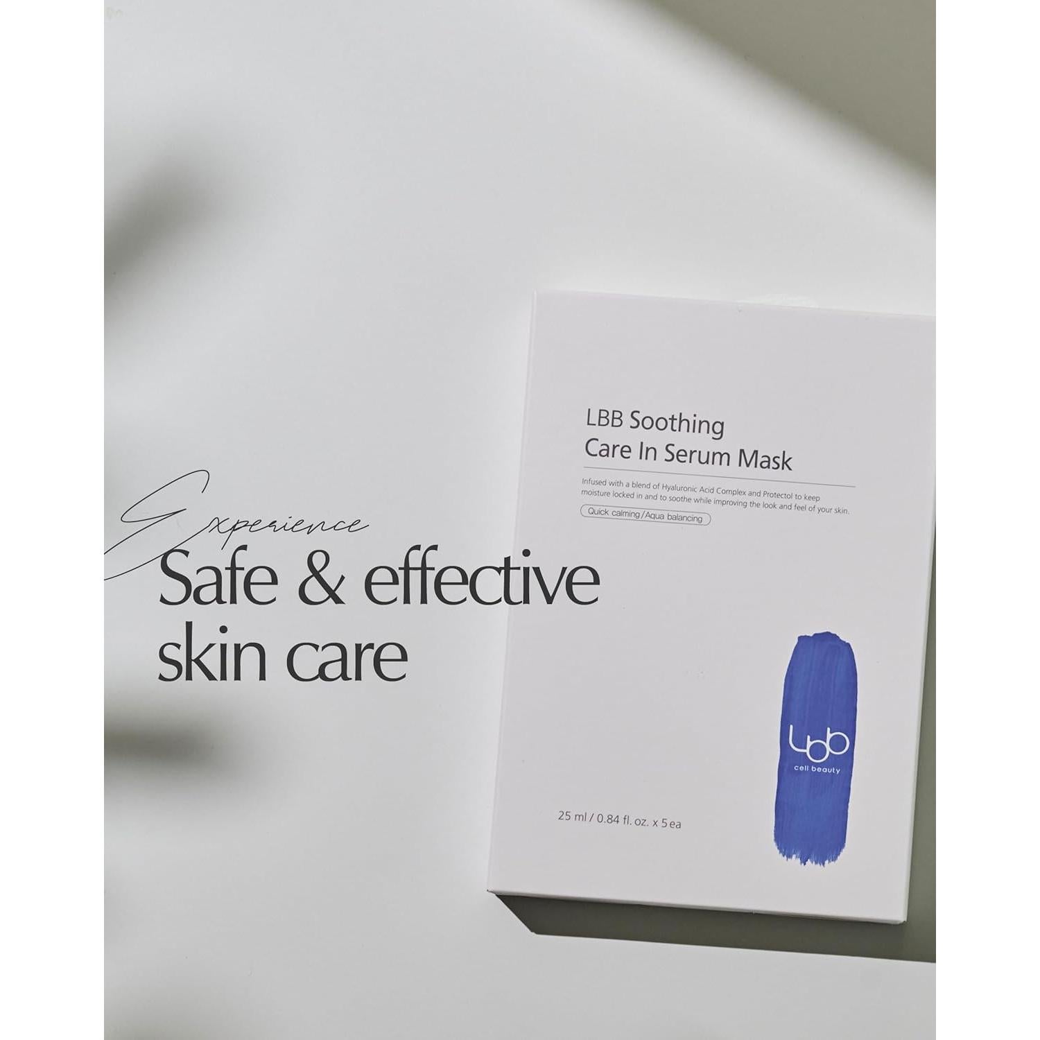 Mascarilla Facial Hipoalergénica LBB - Suero Calmante 5 Hojas