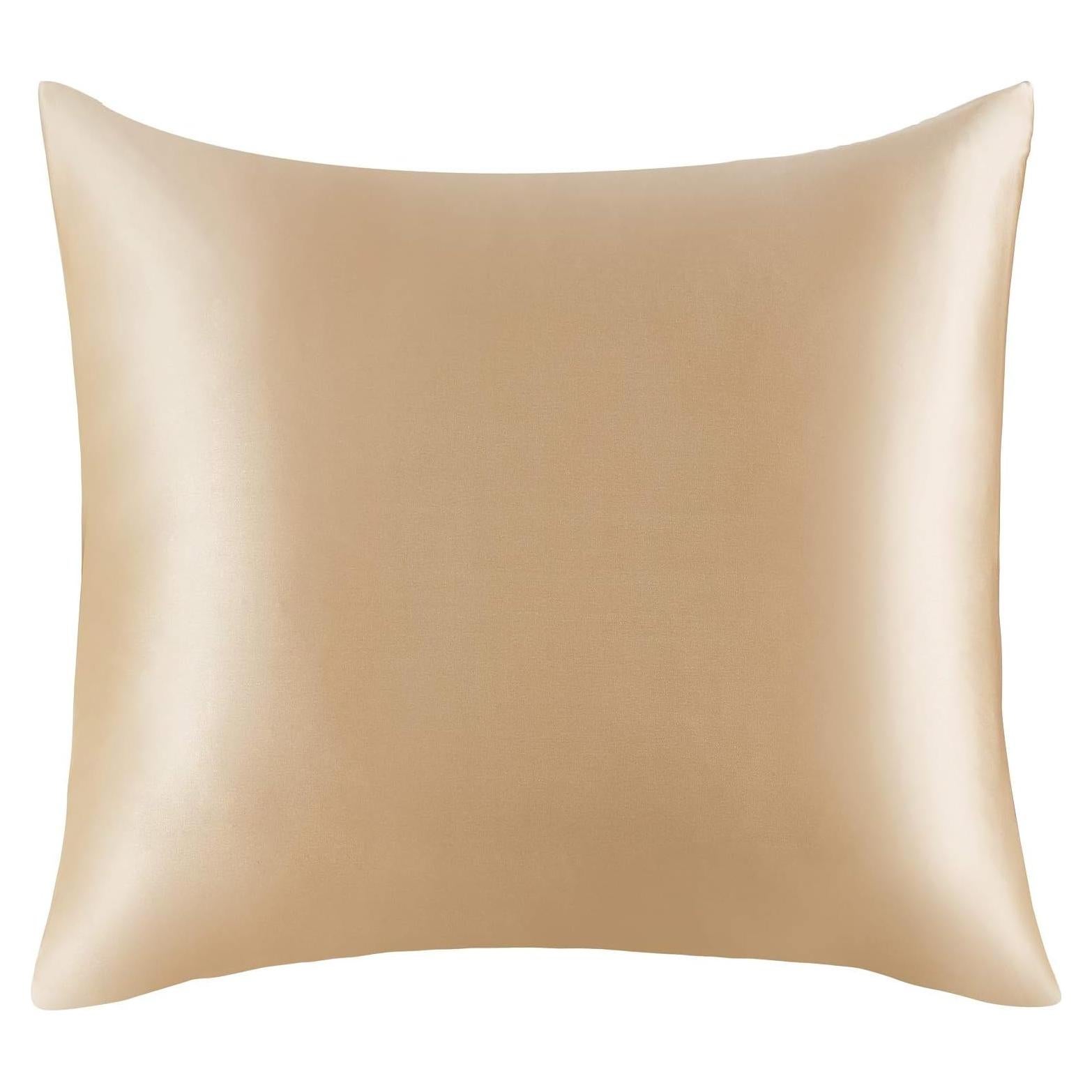 Funda de Almohada de Seda Pura Mellanni 45x45 cm Dorado