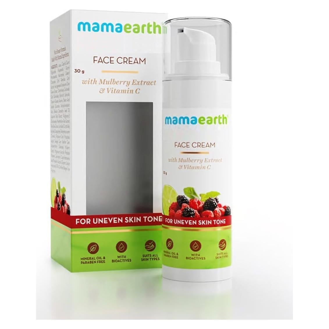 Crema Facial Mamaearth con Extracto de Morera y Vitamina C 30g