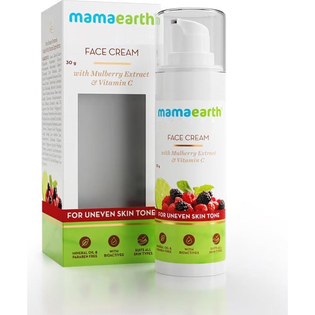 Crema Facial Mamaearth con Extracto de Morera y Vitamina C 30g