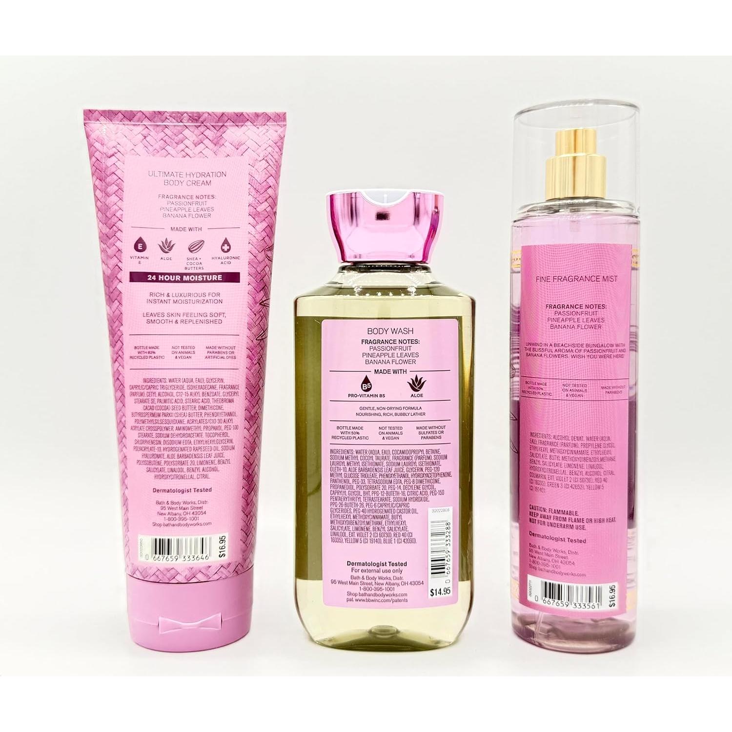 Conjunto de Baño Bath & Body Works 3 Piezas Fruta de Pasión