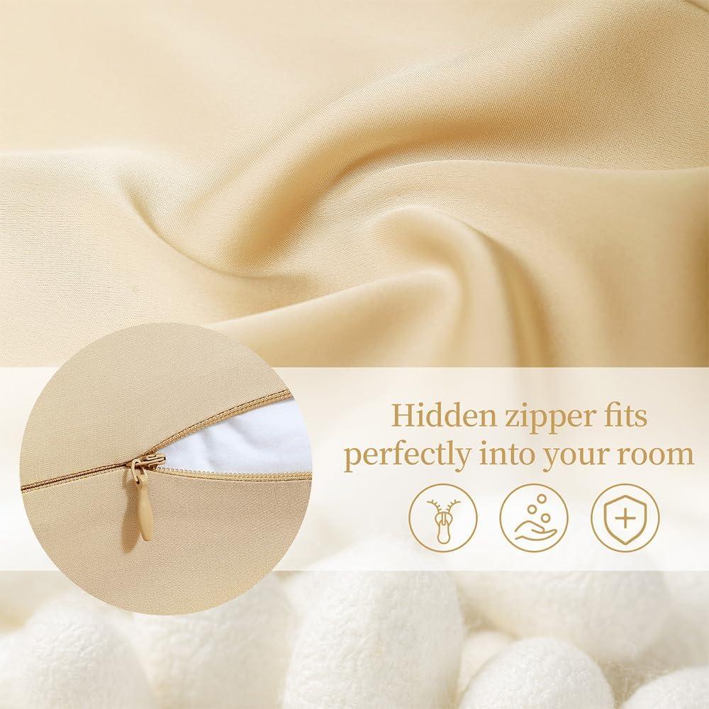 Funda de Almohada de Seda Hyzsj Estándar 50.8x66 cm Champán