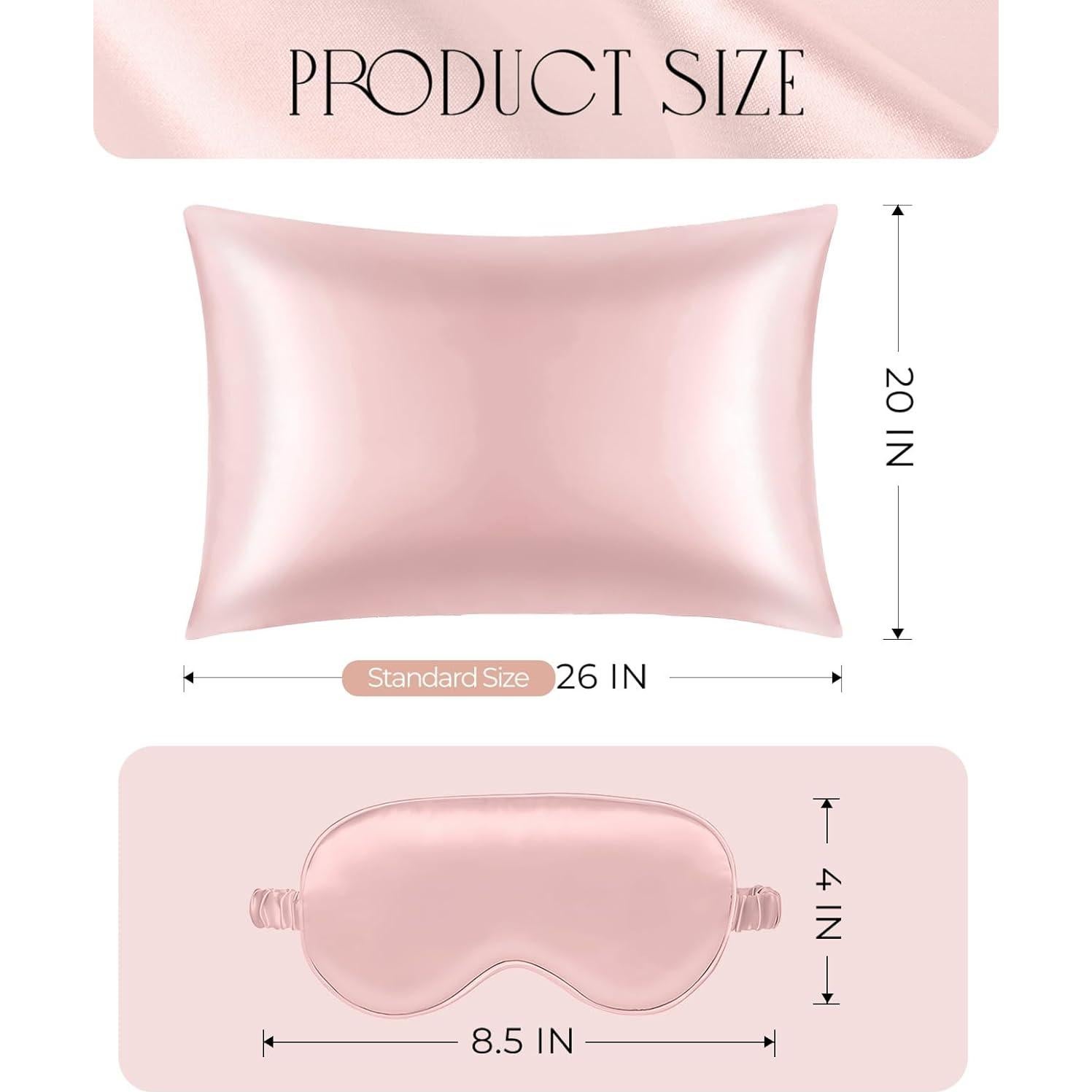 Funda de Almohada de Seda Miss Adola Estándar 66x51cm Rosa