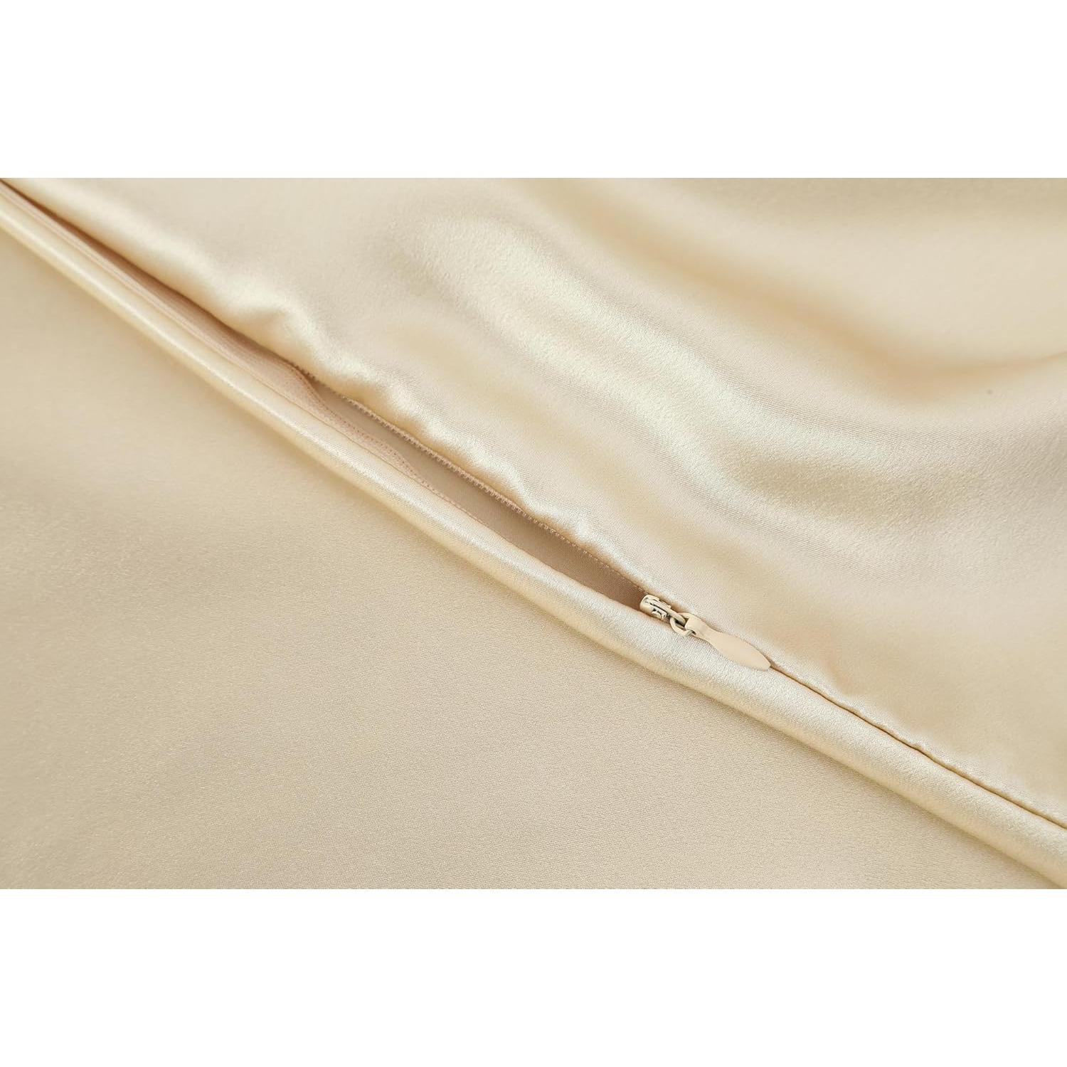 Funda de Almohada de Seda de Morera CANNONG Reina Champán 50.8x76.2cm