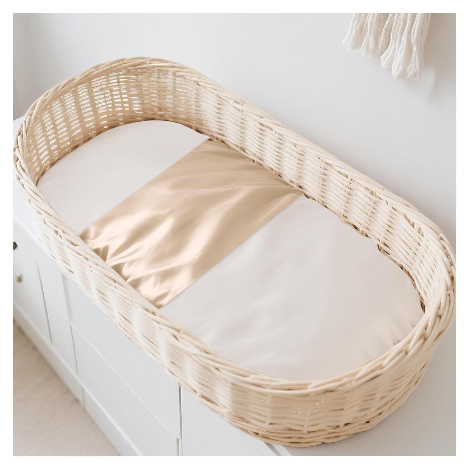 Sábana de Cuna THXSILK 100% Seda Morera 700 Hilos Champagne