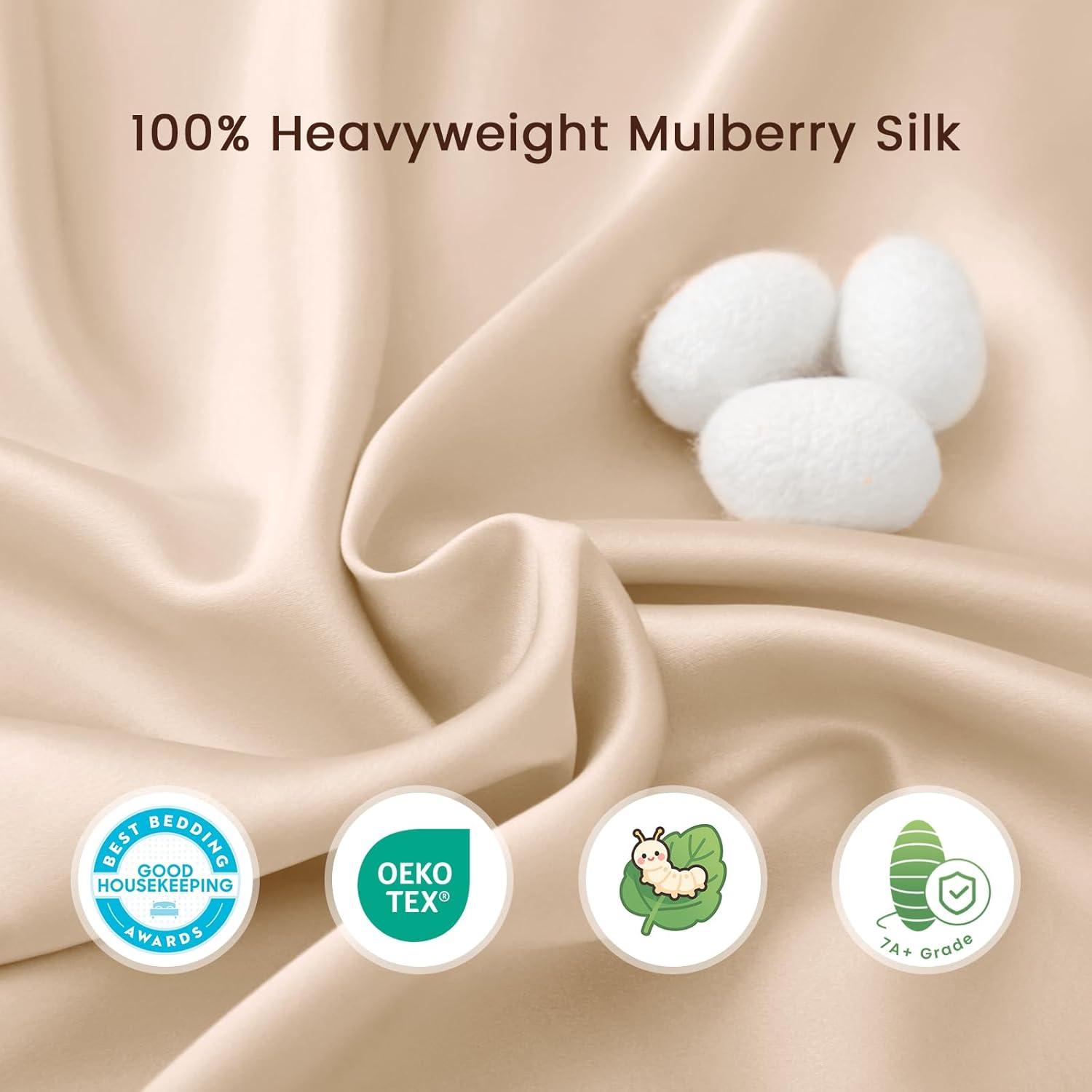 Sábana de Cuna THXSILK 100% Seda Morera 700 Hilos Champagne