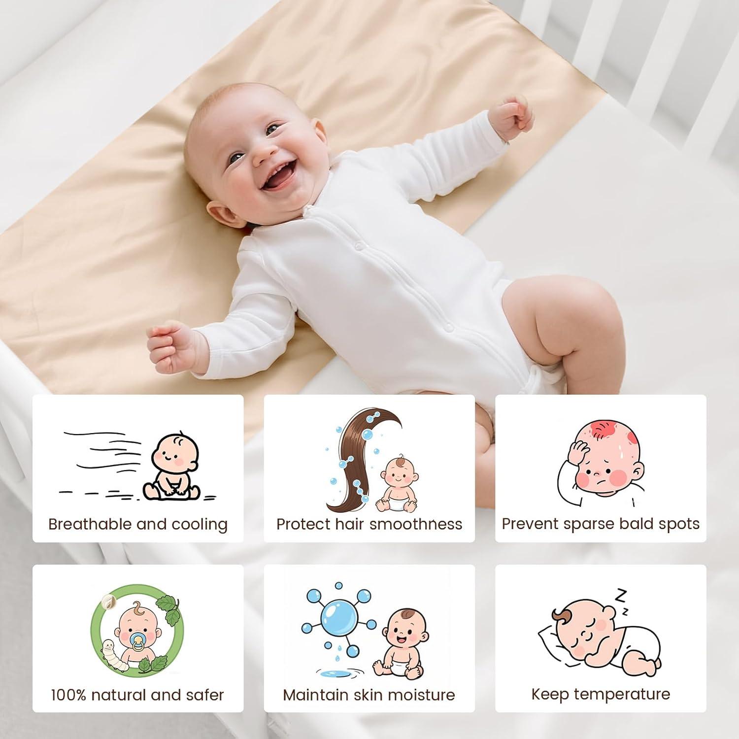 Sábana de Cuna THXSILK 100% Seda Morera 700 Hilos Champagne