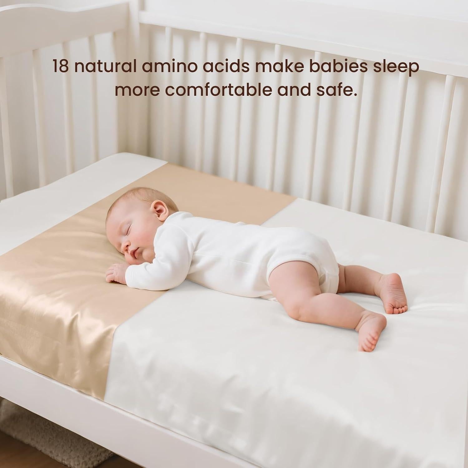 Sábana de Cuna THXSILK 100% Seda Morera 700 Hilos Champagne